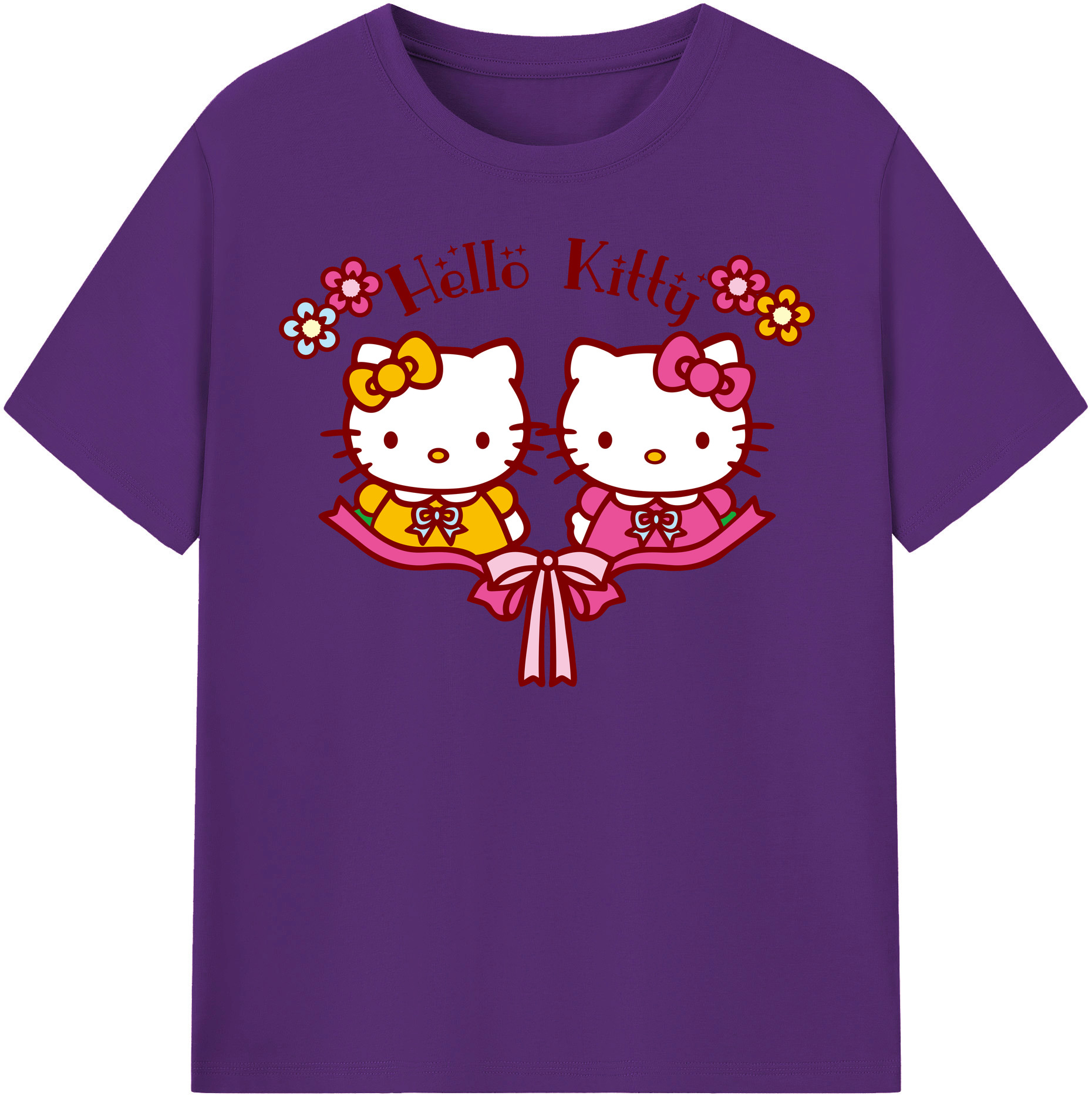 （画像用） Hello Kitty ハローキティ 綿100％半袖Tシャツ（フロントプリント）
