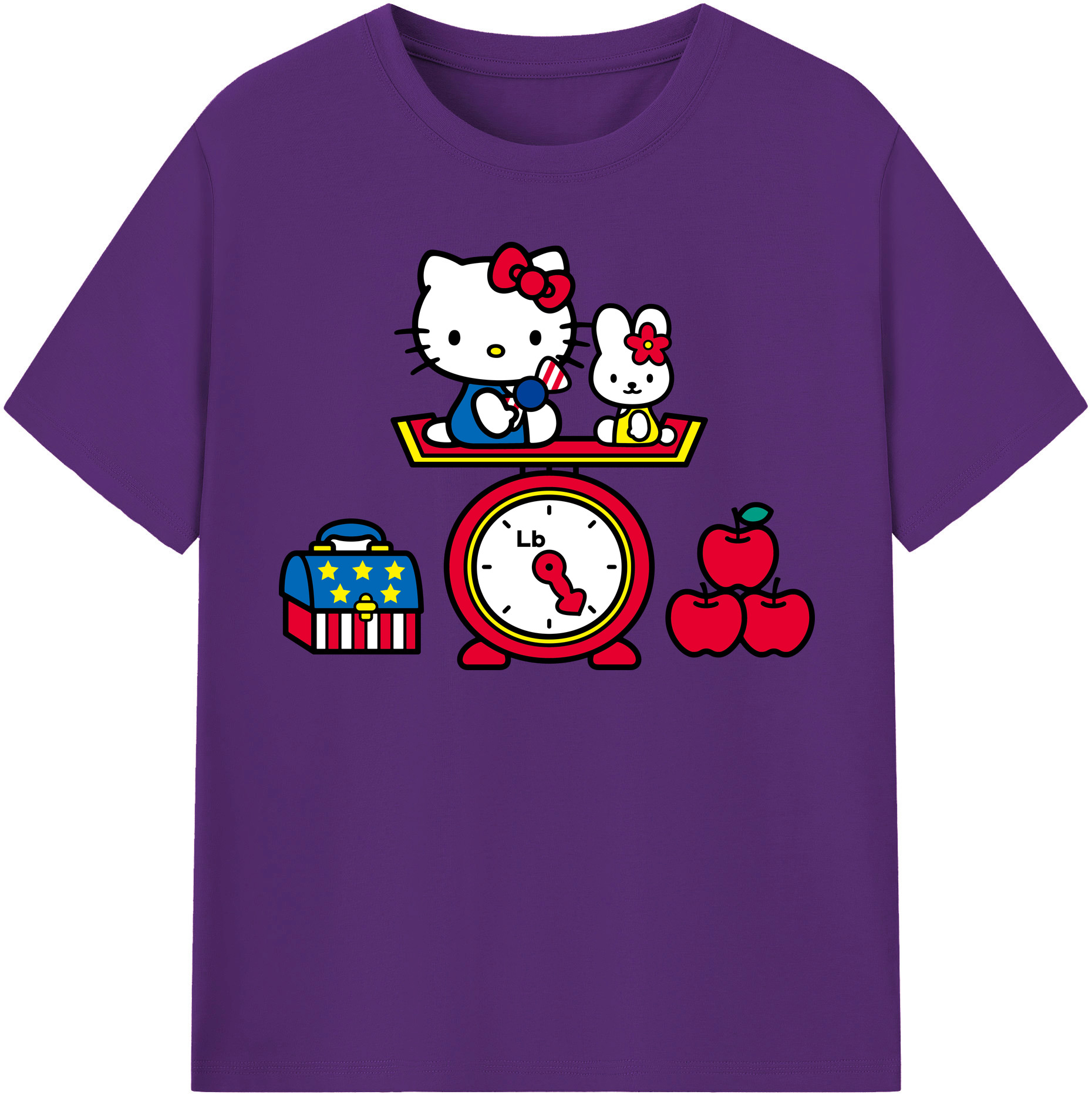 （画像用） Hello Kitty ハローキティ 綿100％半袖Tシャツ（フロントプリント）
