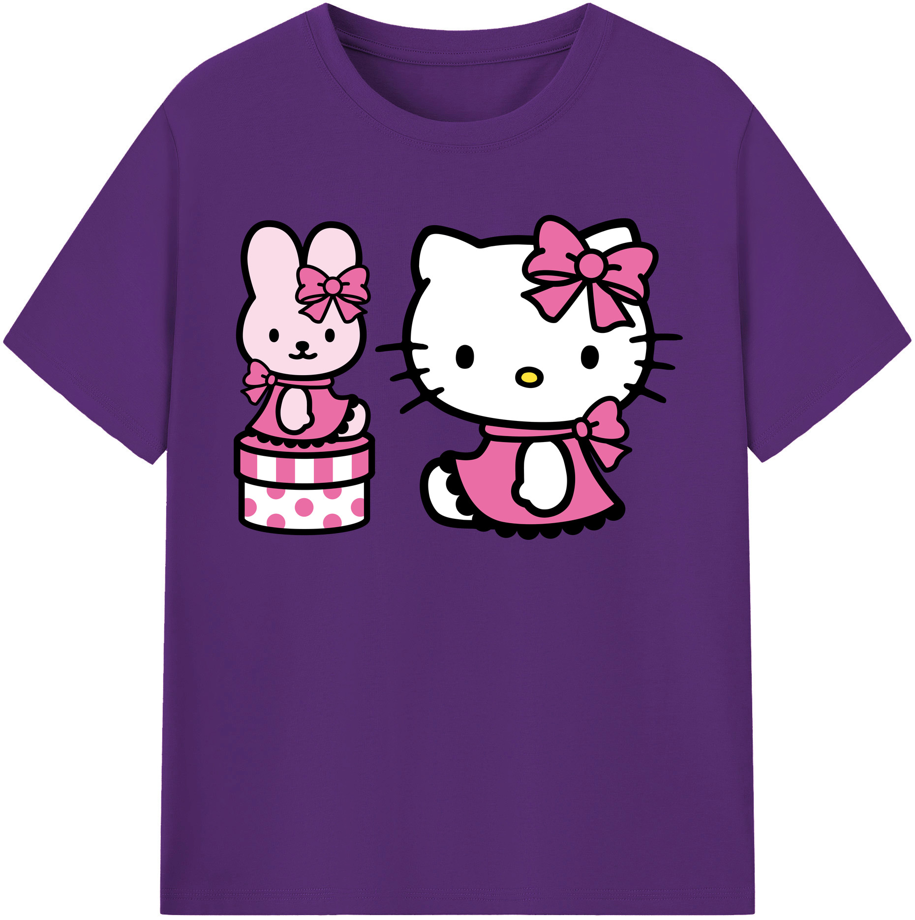 （画像用） Hello Kitty ハローキティ 綿100％半袖Tシャツ（フロントプリント）