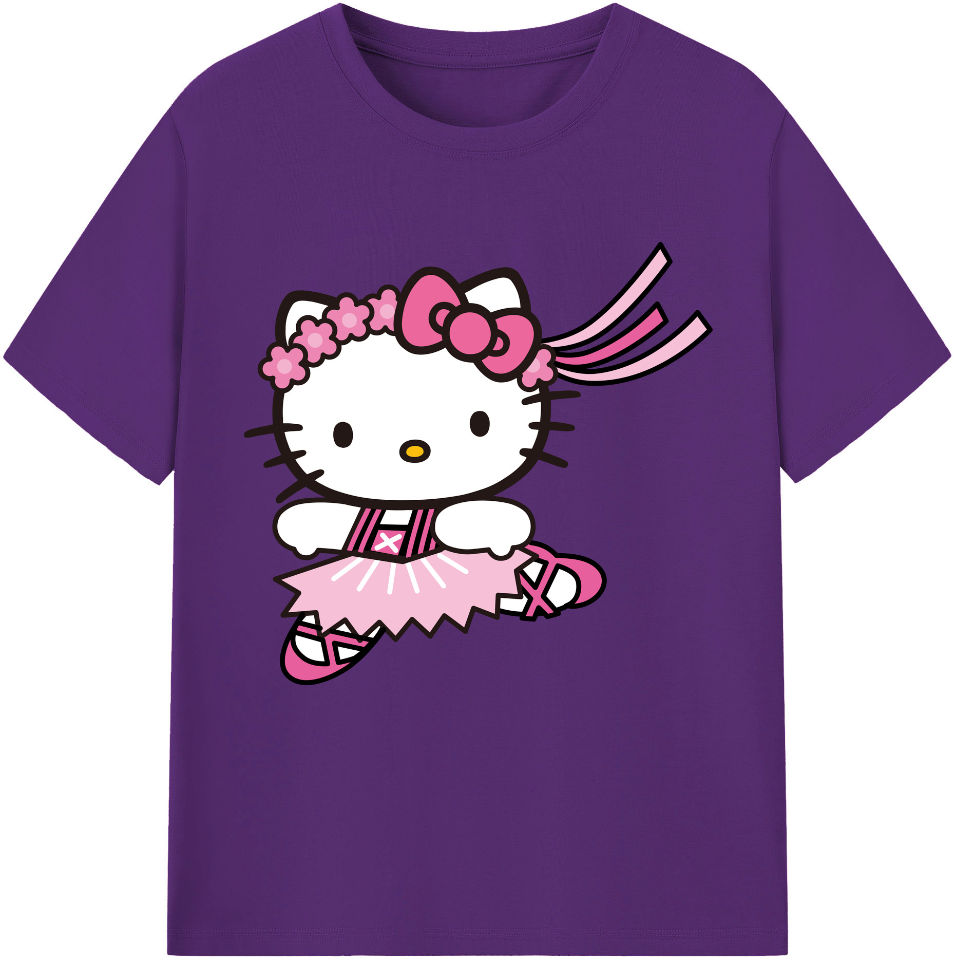 （画像用） Hello Kitty ハローキティ 綿100％半袖Tシャツ（フロントプリント）