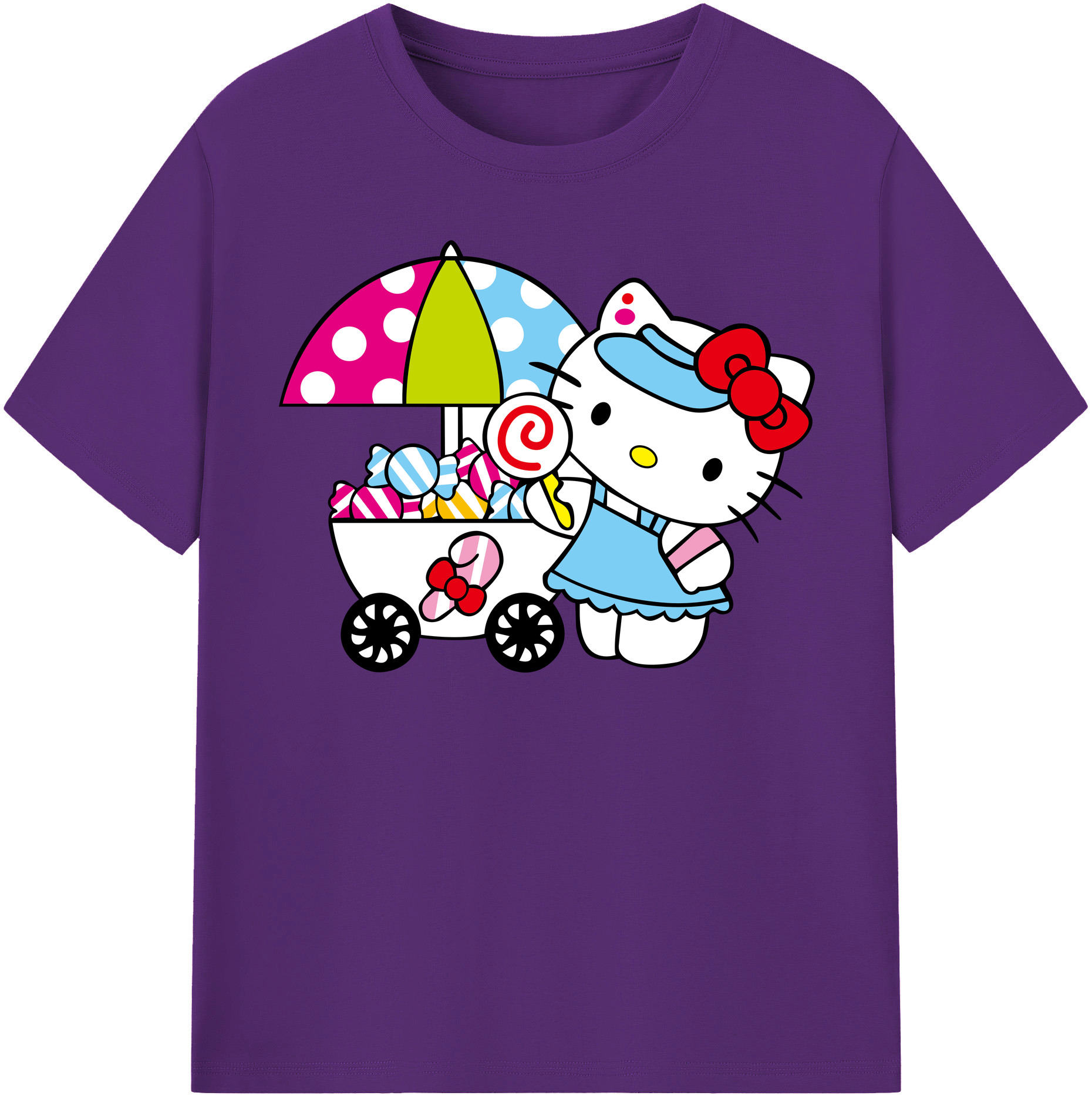 （画像用） Hello Kitty ハローキティ 綿100％半袖Tシャツ（フロントプリント）