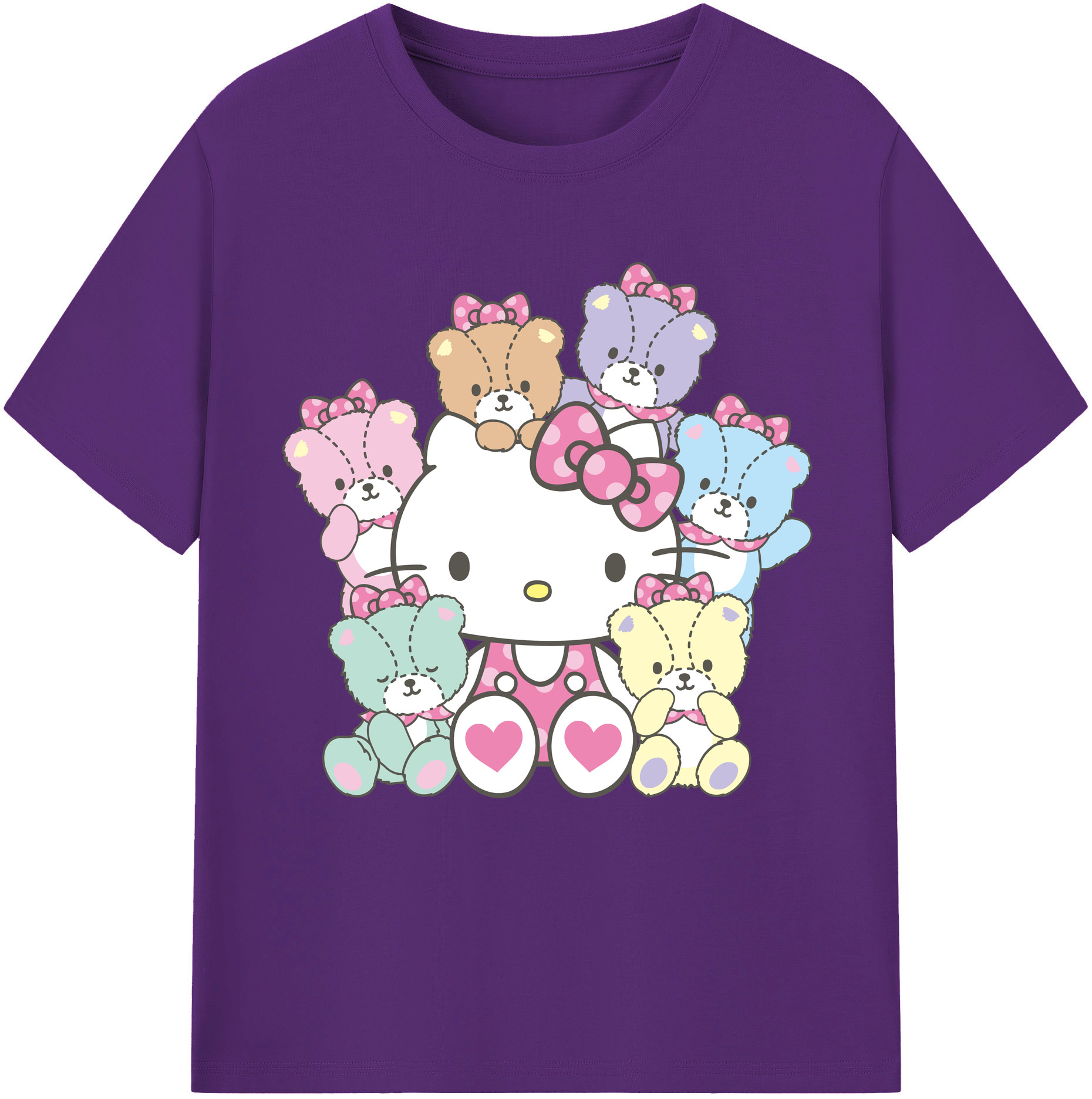 （画像用） Hello Kitty ハローキティ 綿100％半袖Tシャツ（フロントプリント）