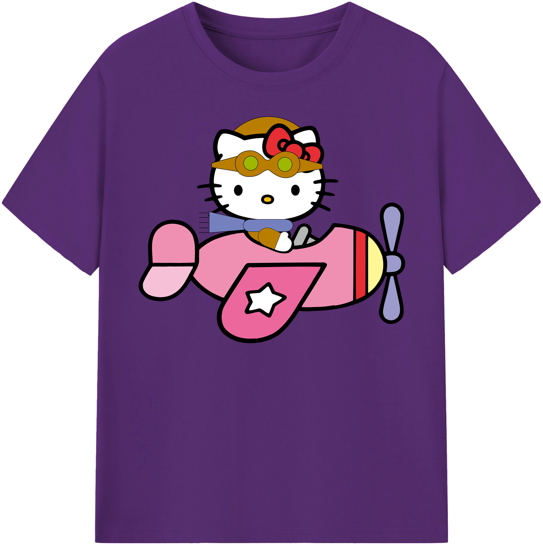 （画像用） Hello Kitty ハローキティ 綿100％半袖Tシャツ（フロントプリント）