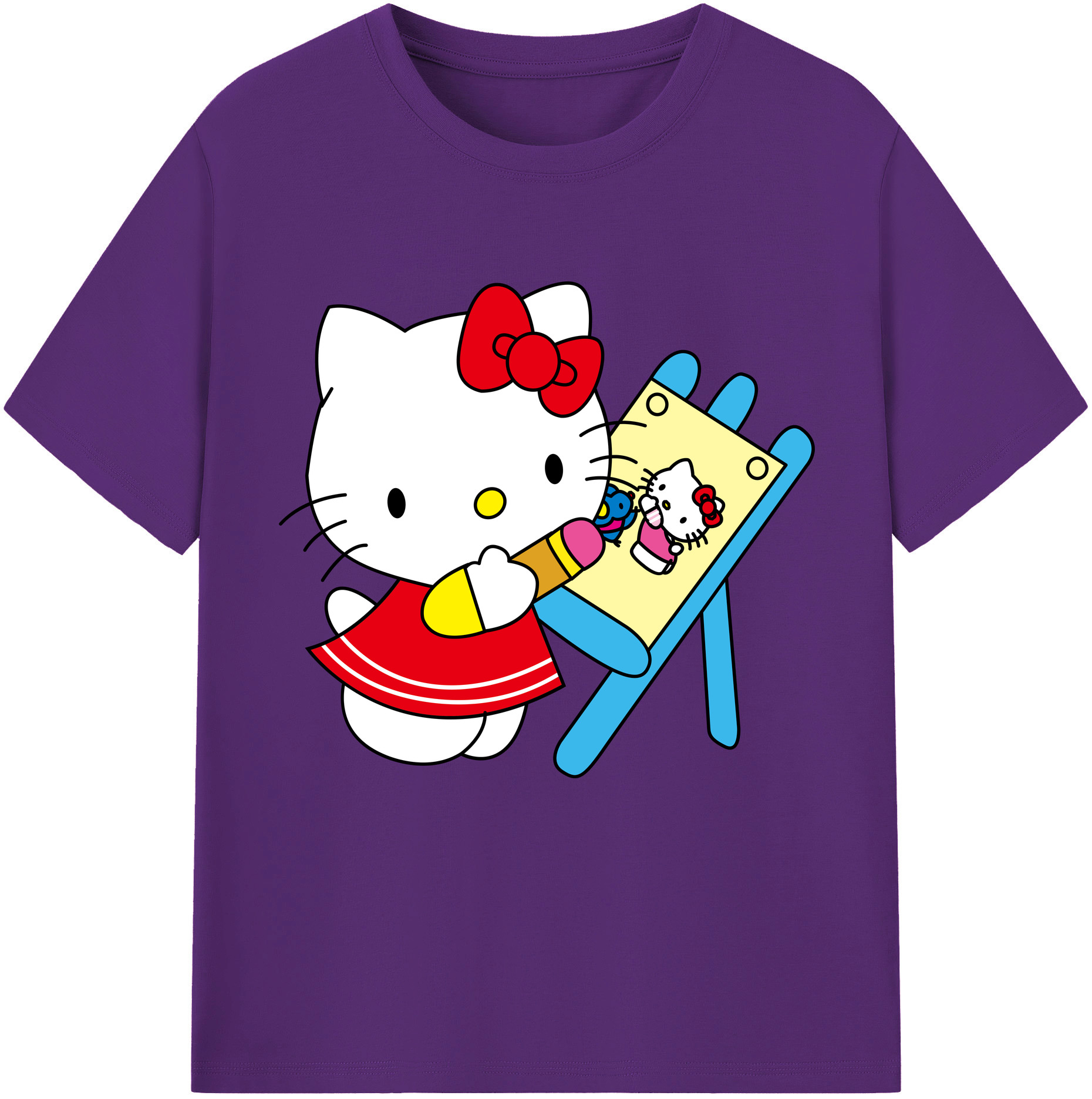 （画像用） Hello Kitty ハローキティ 綿100％半袖Tシャツ（フロントプリント）