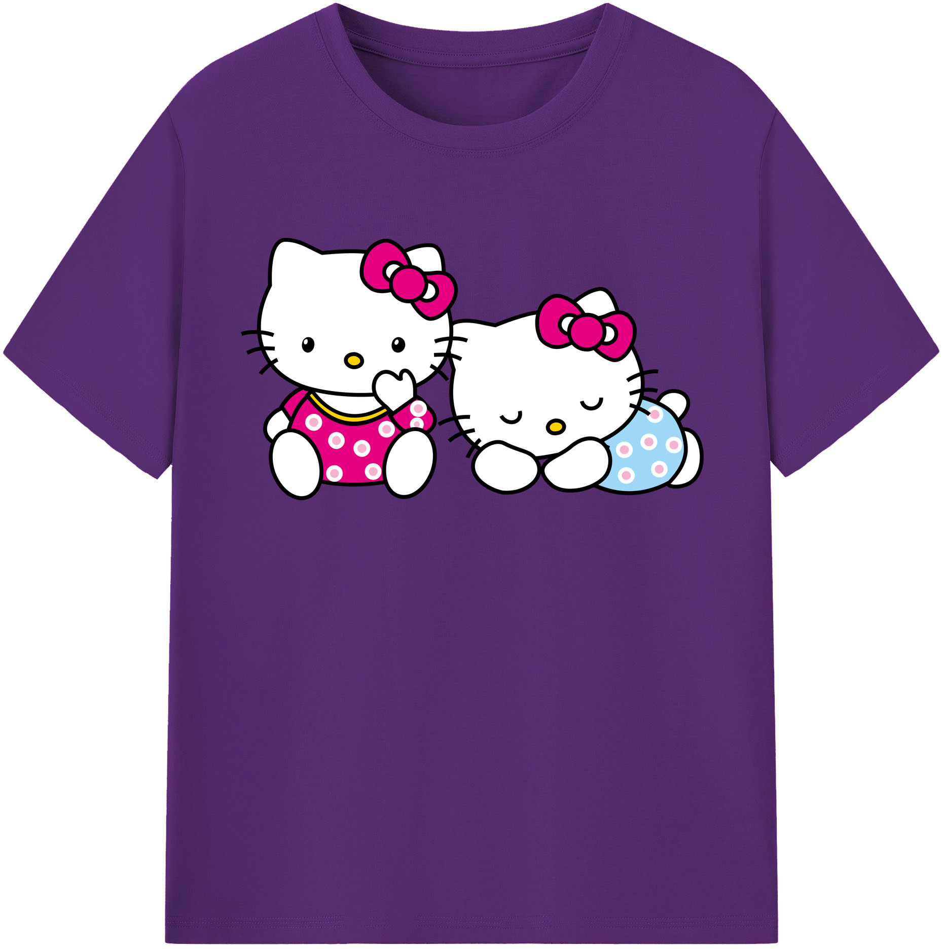 （画像用） Hello Kitty ハローキティ 綿100％半袖Tシャツ（フロントプリント）