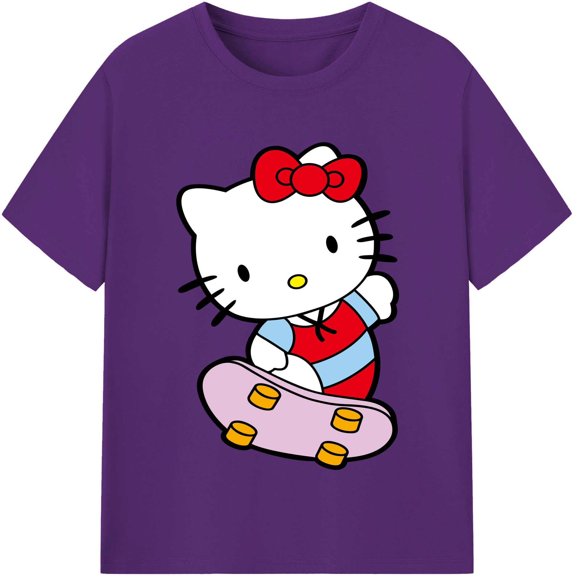 （画像用） Hello Kitty ハローキティ 綿100％半袖Tシャツ（フロントプリント）