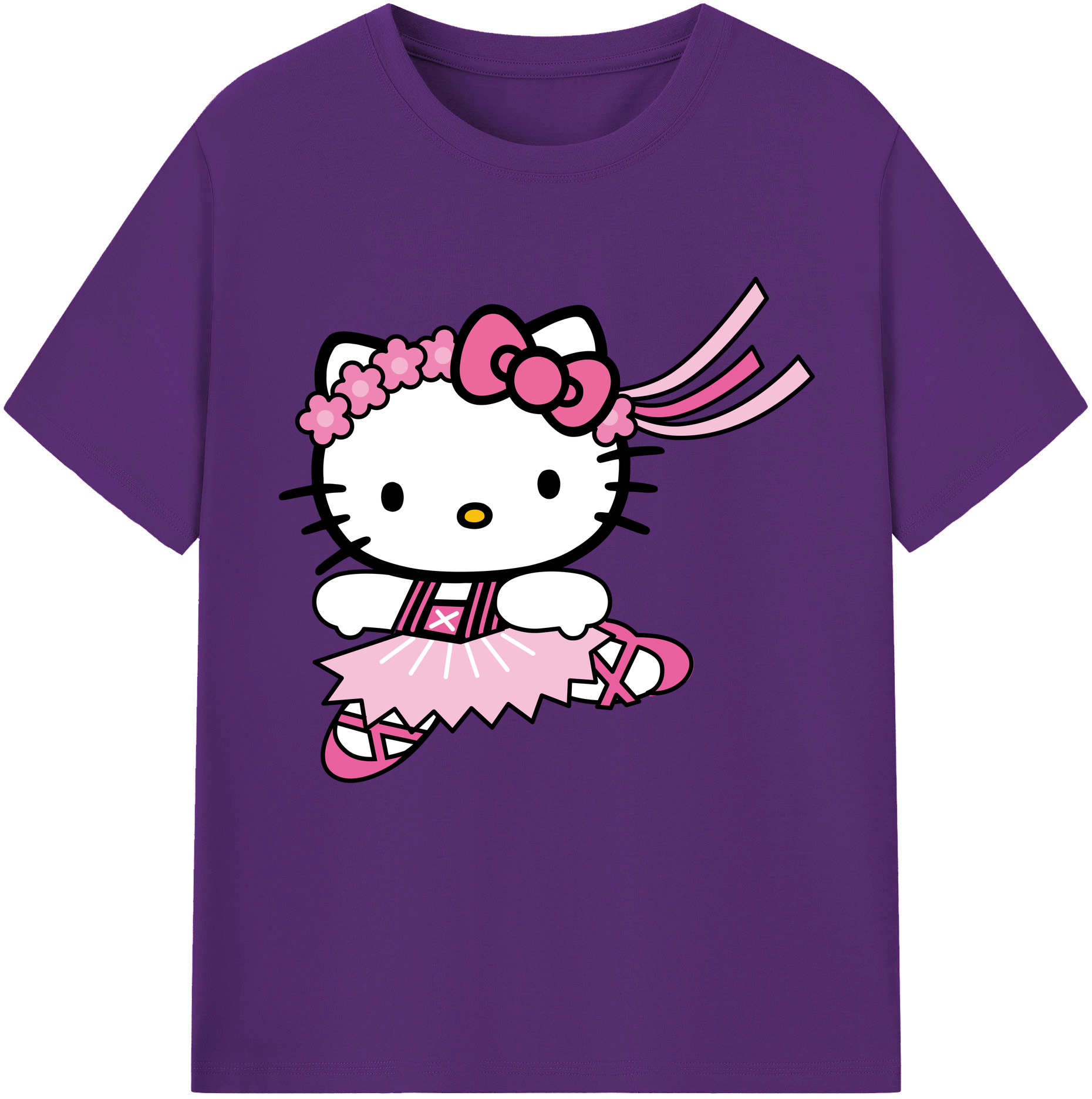 （画像用） Hello Kitty ハローキティ 綿100％半袖Tシャツ（フロントプリント）