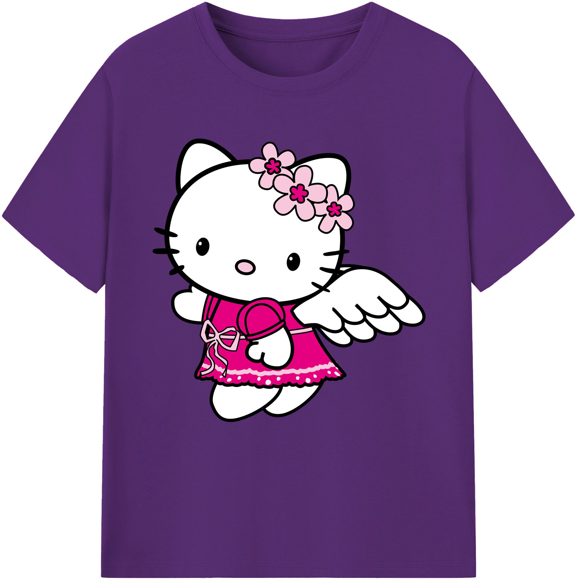 （画像用） Hello Kitty ハローキティ 綿100％半袖Tシャツ（フロントプリント）