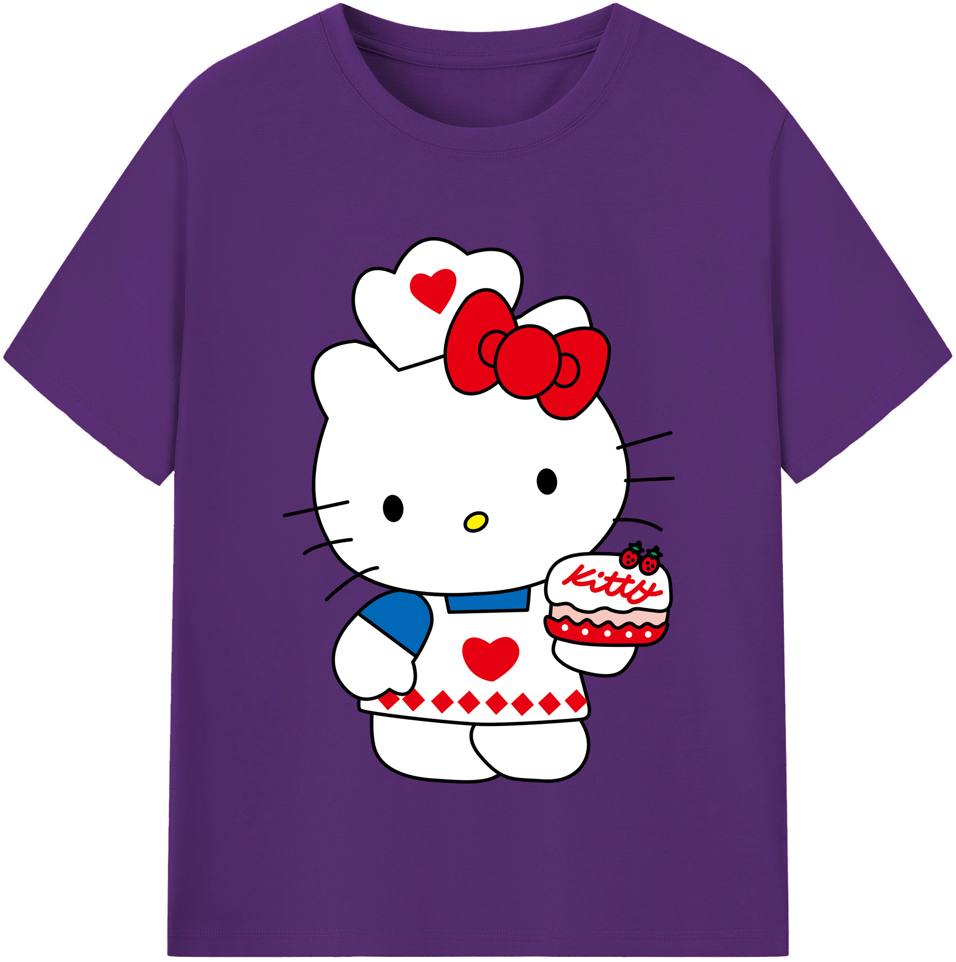 （画像用） Hello Kitty ハローキティ 綿100％半袖Tシャツ（フロントプリント）