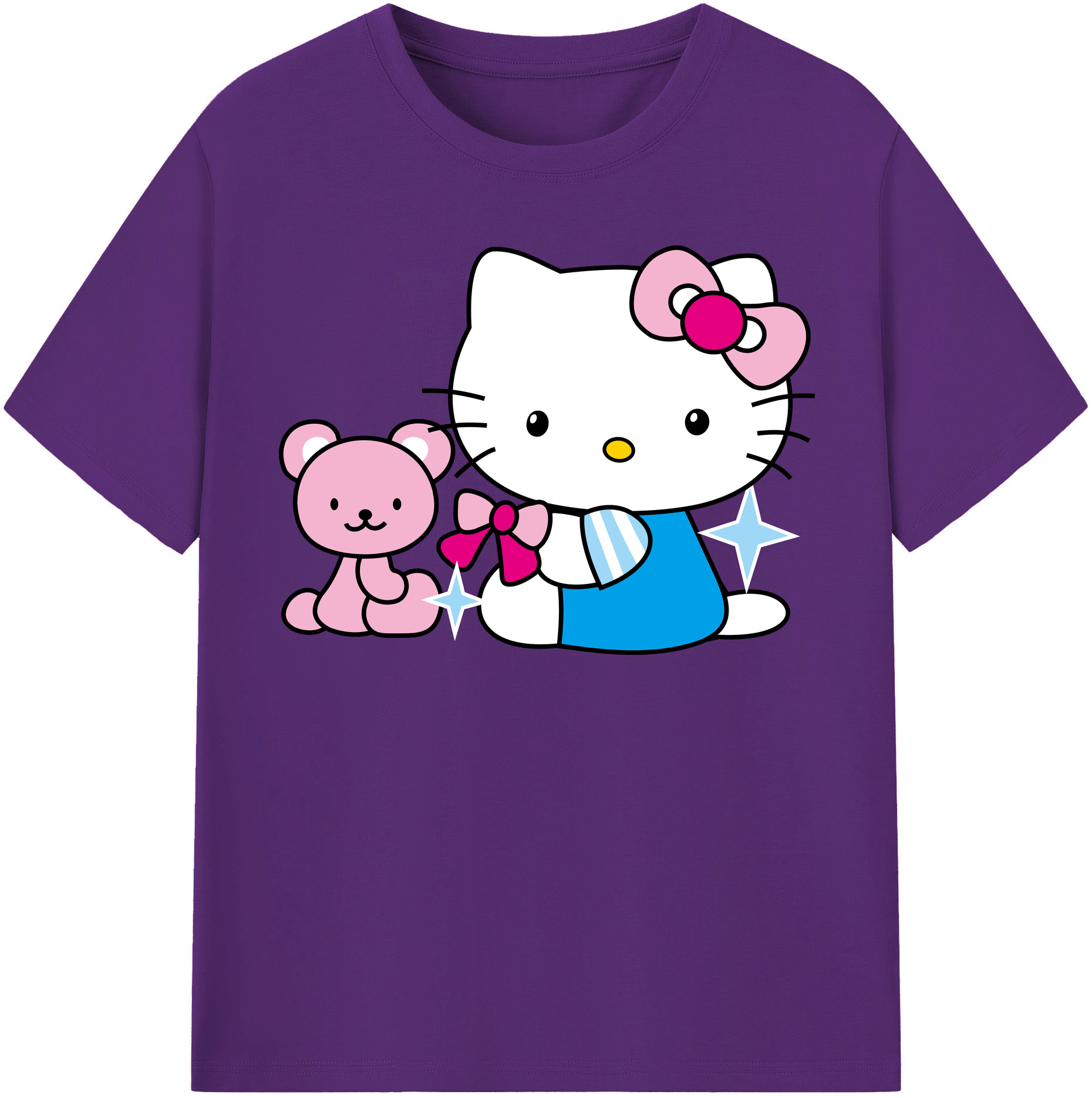 （画像用） Hello Kitty ハローキティ 綿100％半袖Tシャツ（フロントプリント）