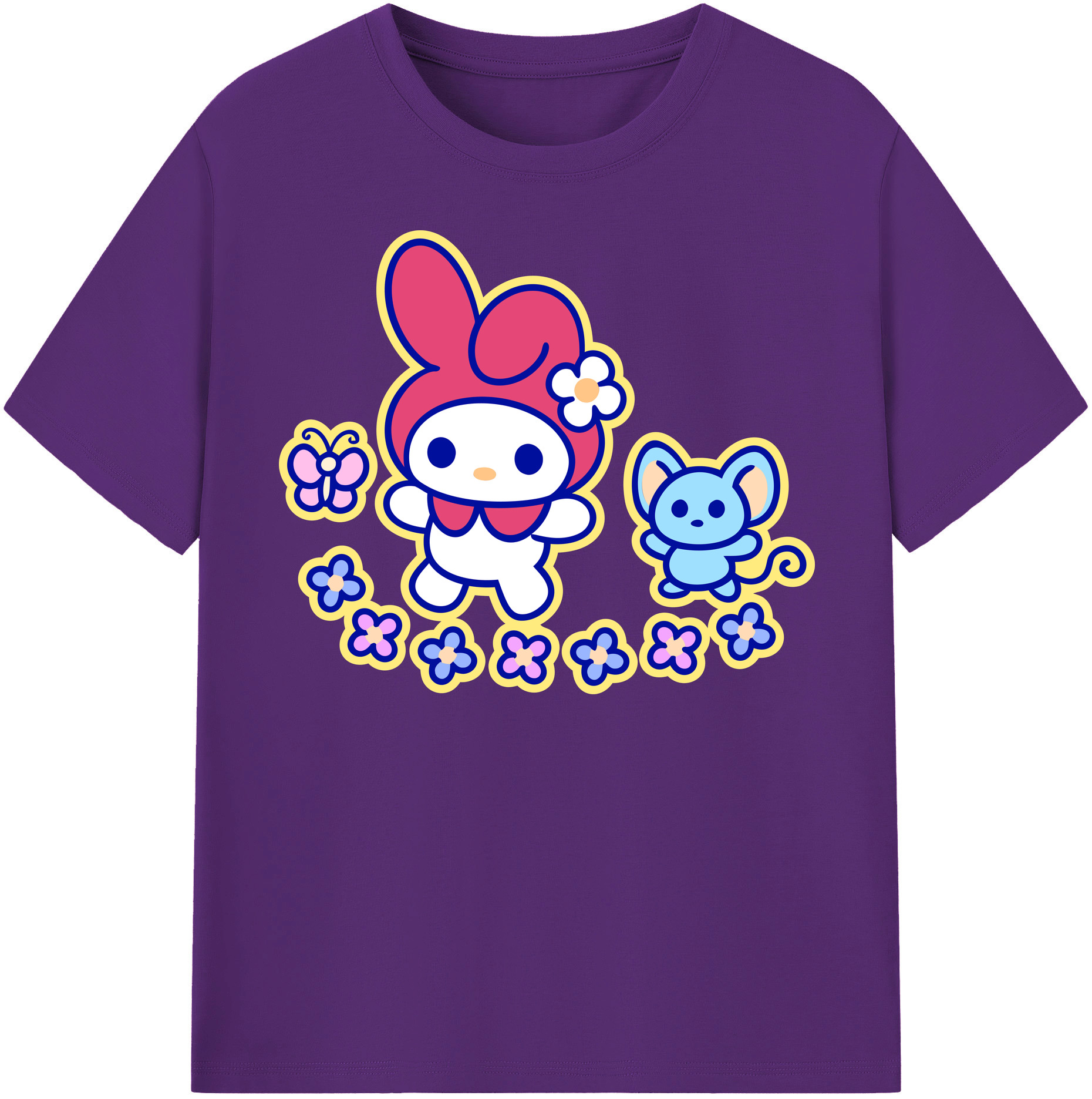 （画像用） Hello Kitty ハローキティ 綿100％半袖Tシャツ（フロントプリント）