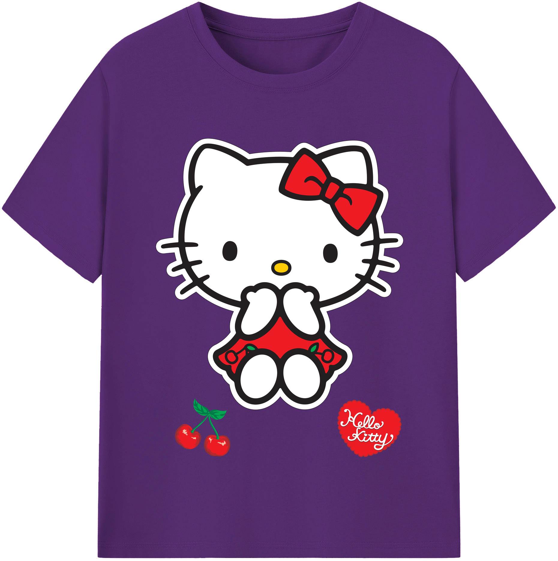 （画像用） Hello Kitty ハローキティ 綿100％半袖Tシャツ（フロントプリント）