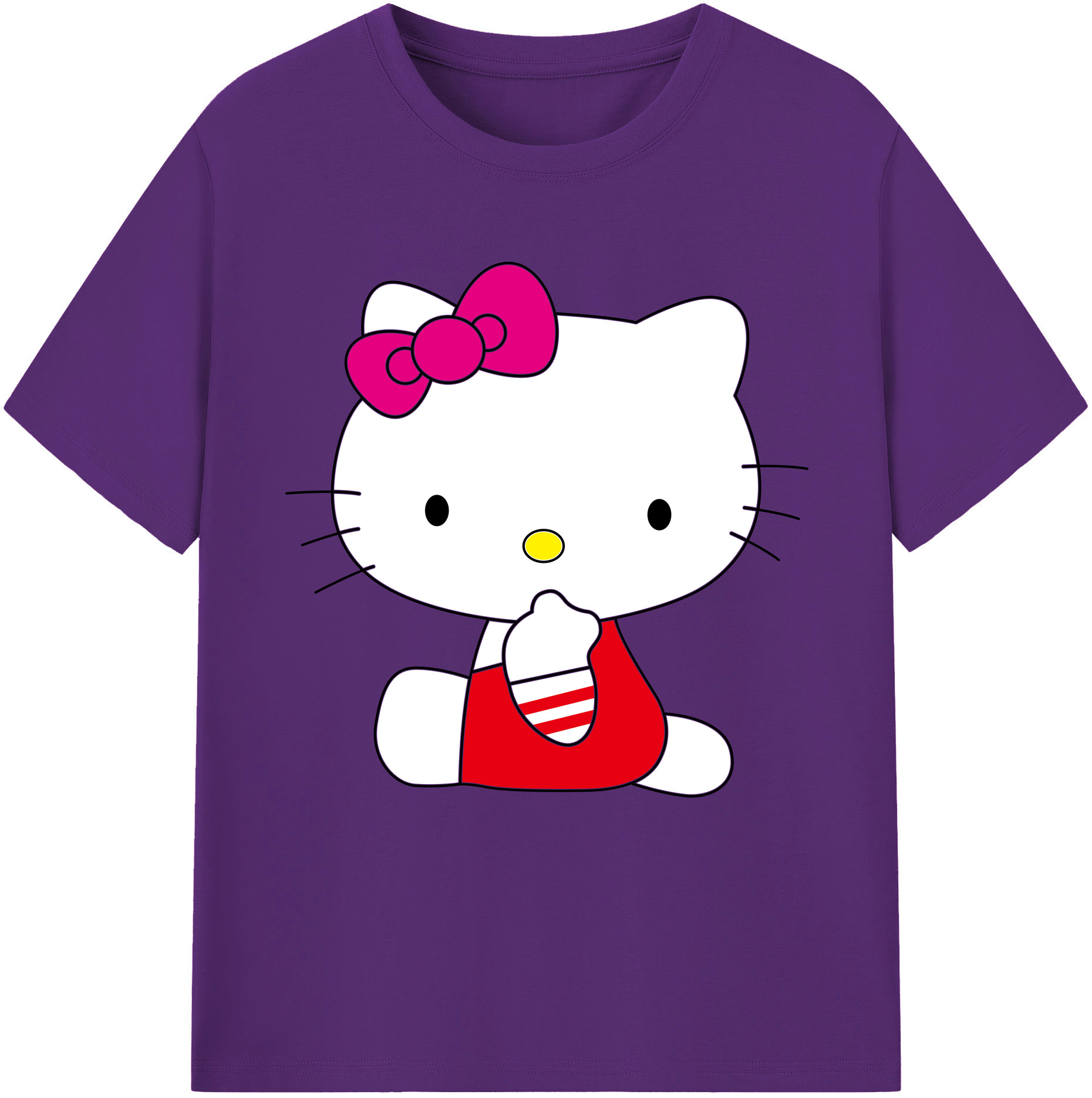 （画像用） Hello Kitty ハローキティ 綿100％半袖Tシャツ（フロントプリント）