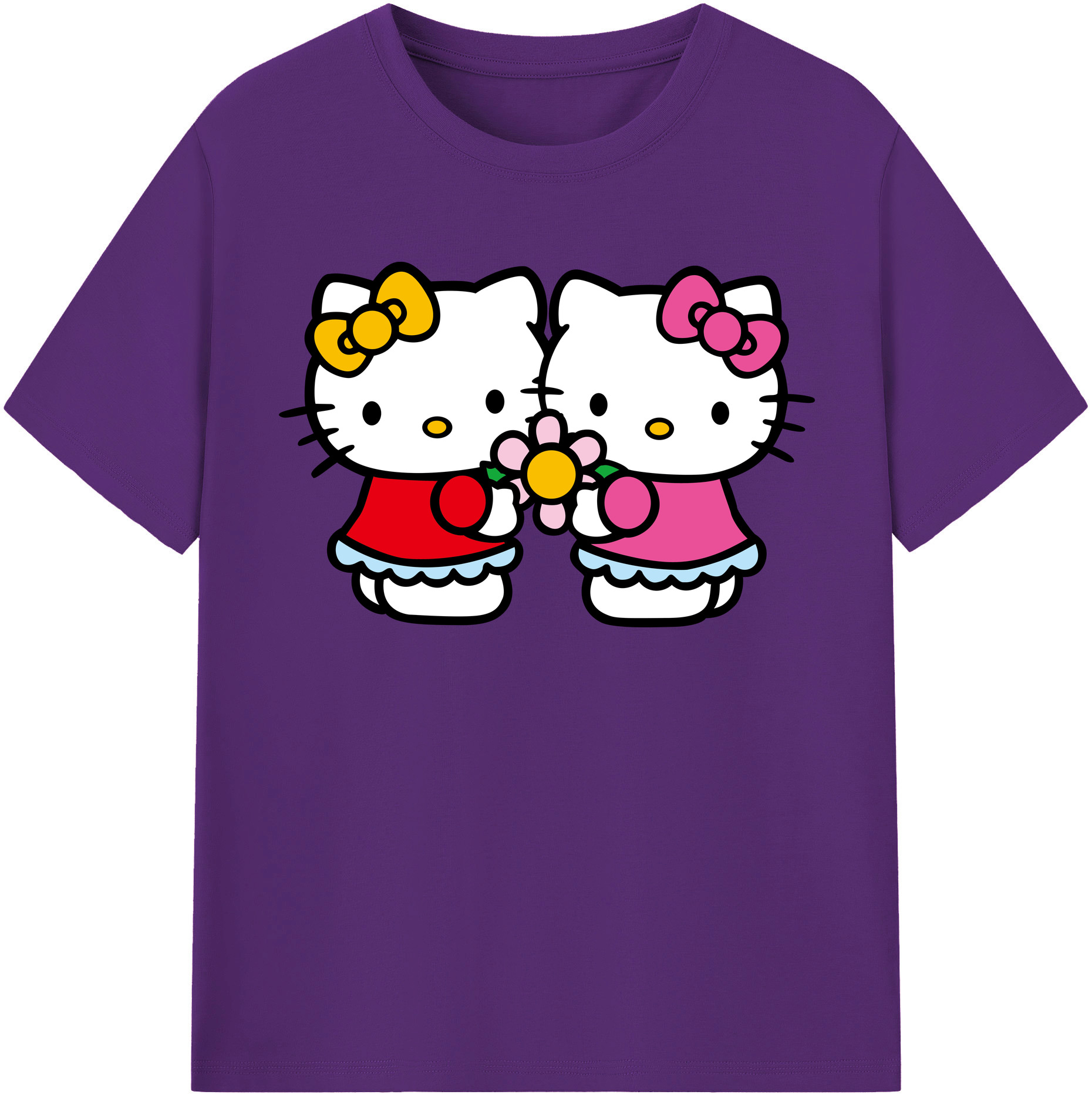 （画像用） Hello Kitty ハローキティ 綿100％半袖Tシャツ（フロントプリント）