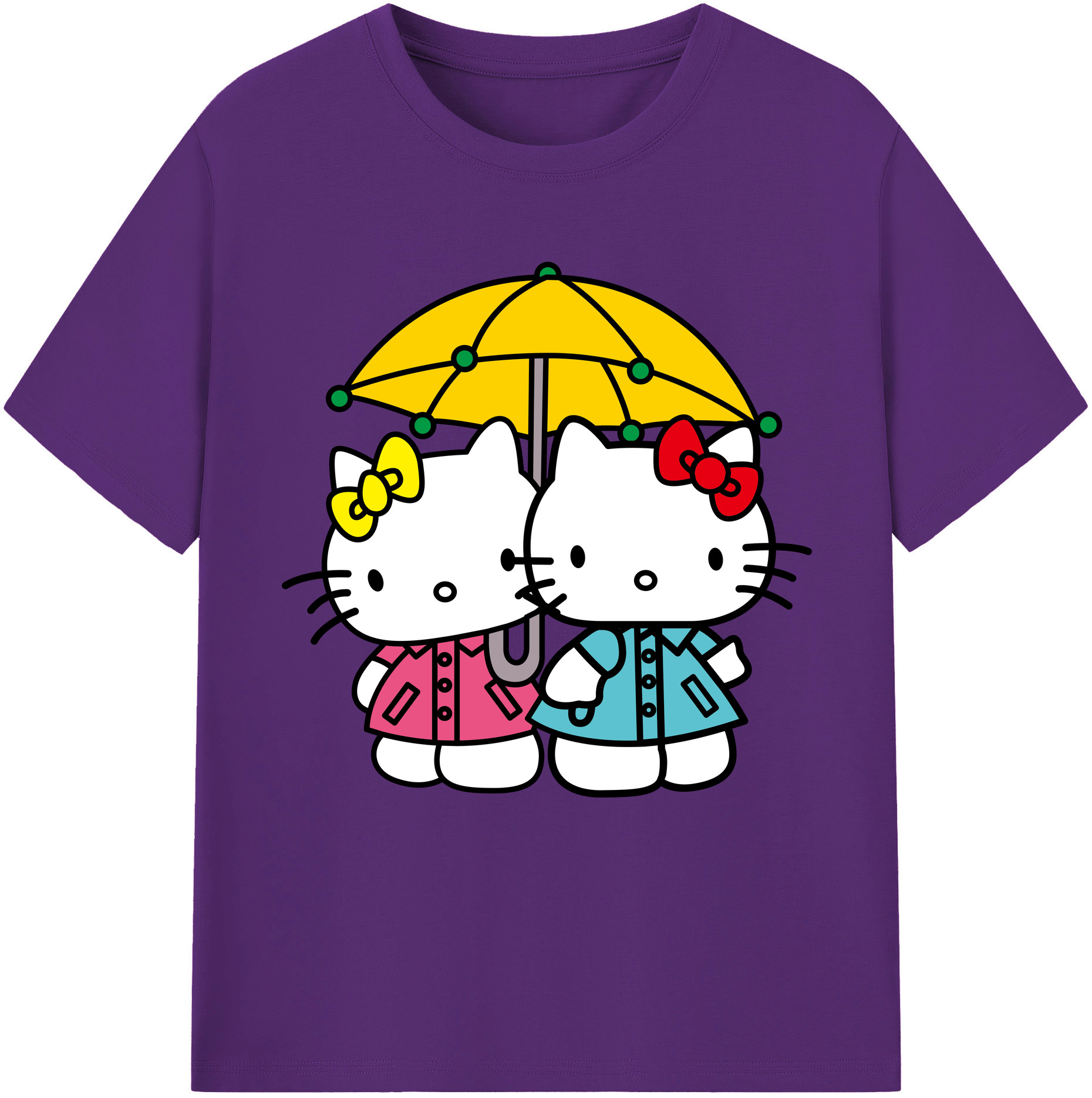 （画像用） Hello Kitty ハローキティ 綿100％半袖Tシャツ（フロントプリント）
