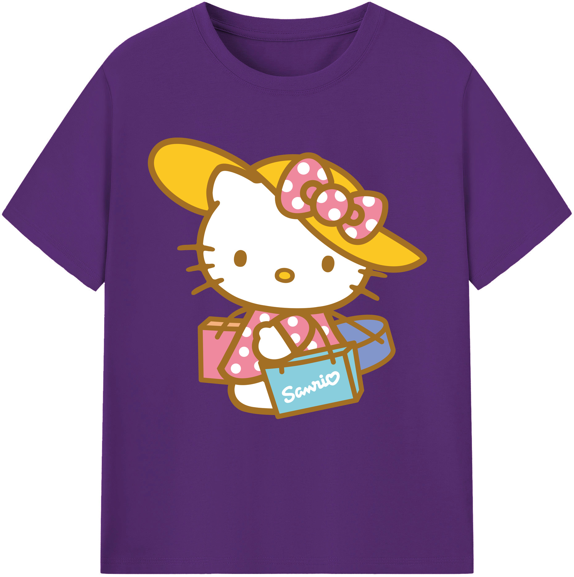 （画像用） Hello Kitty ハローキティ 綿100％半袖Tシャツ（フロントプリント）