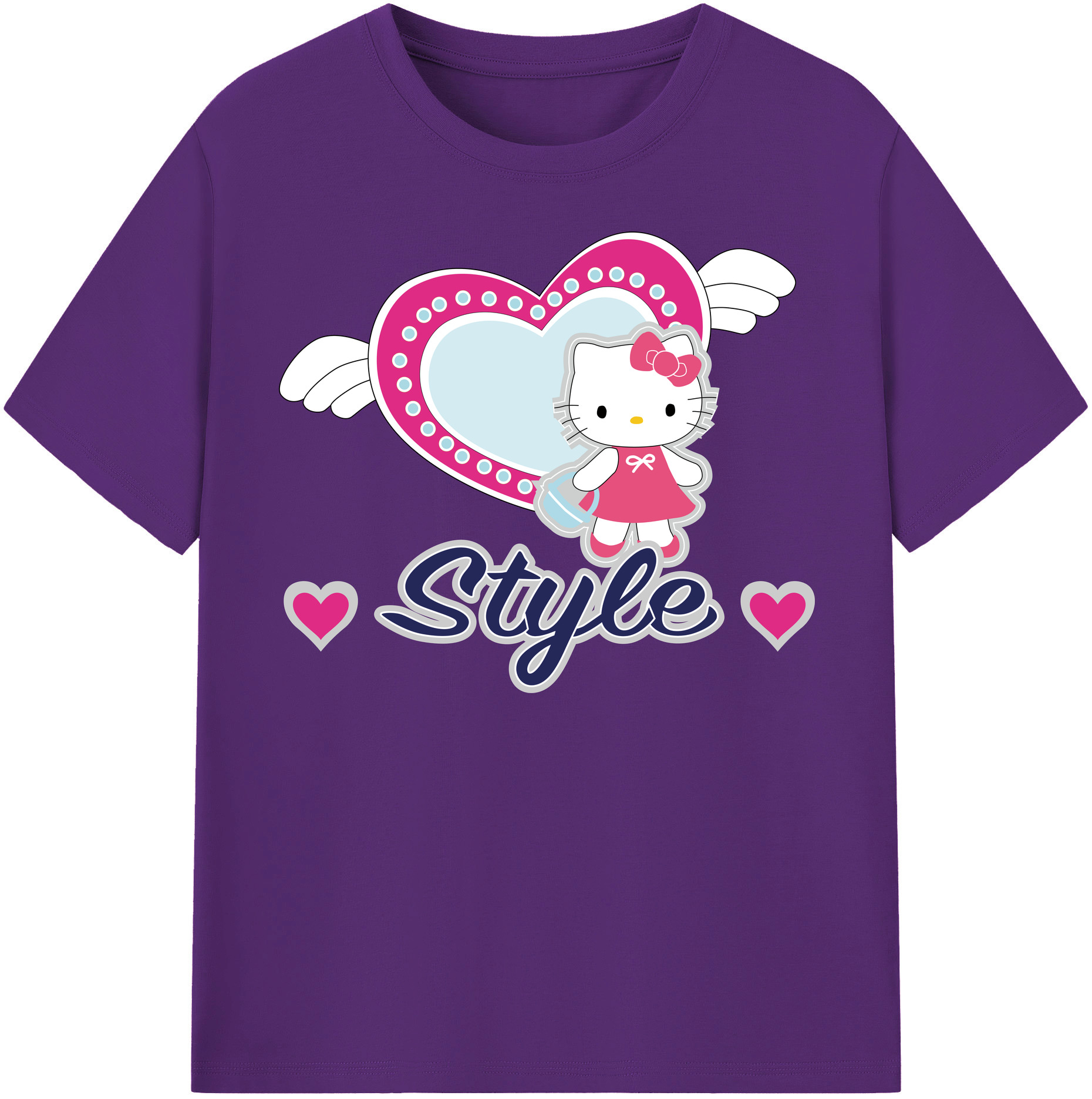 （画像用） Hello Kitty ハローキティ 綿100％半袖Tシャツ（フロントプリント）