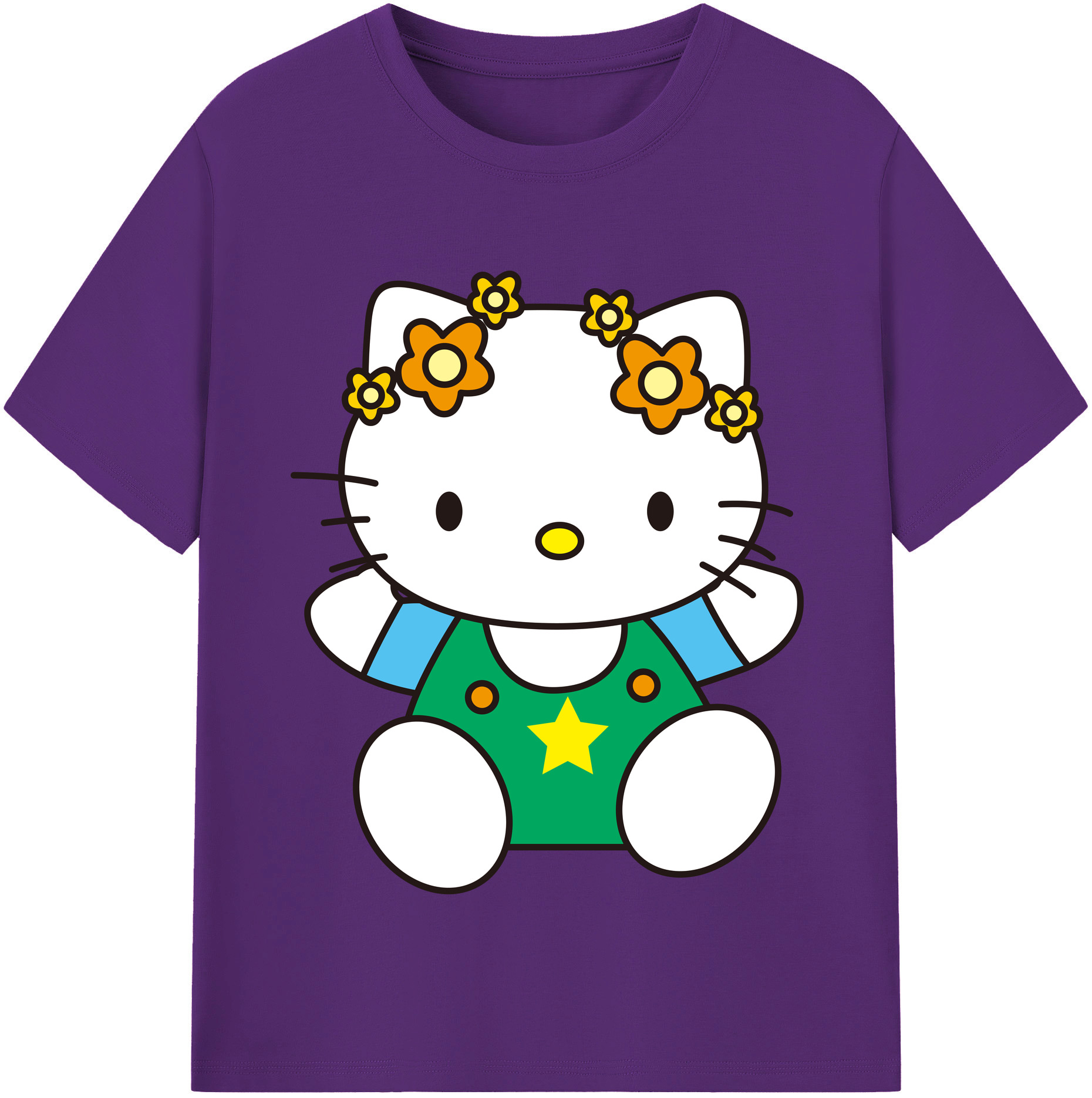 （画像用） Hello Kitty ハローキティ 綿100％半袖Tシャツ（フロントプリント）