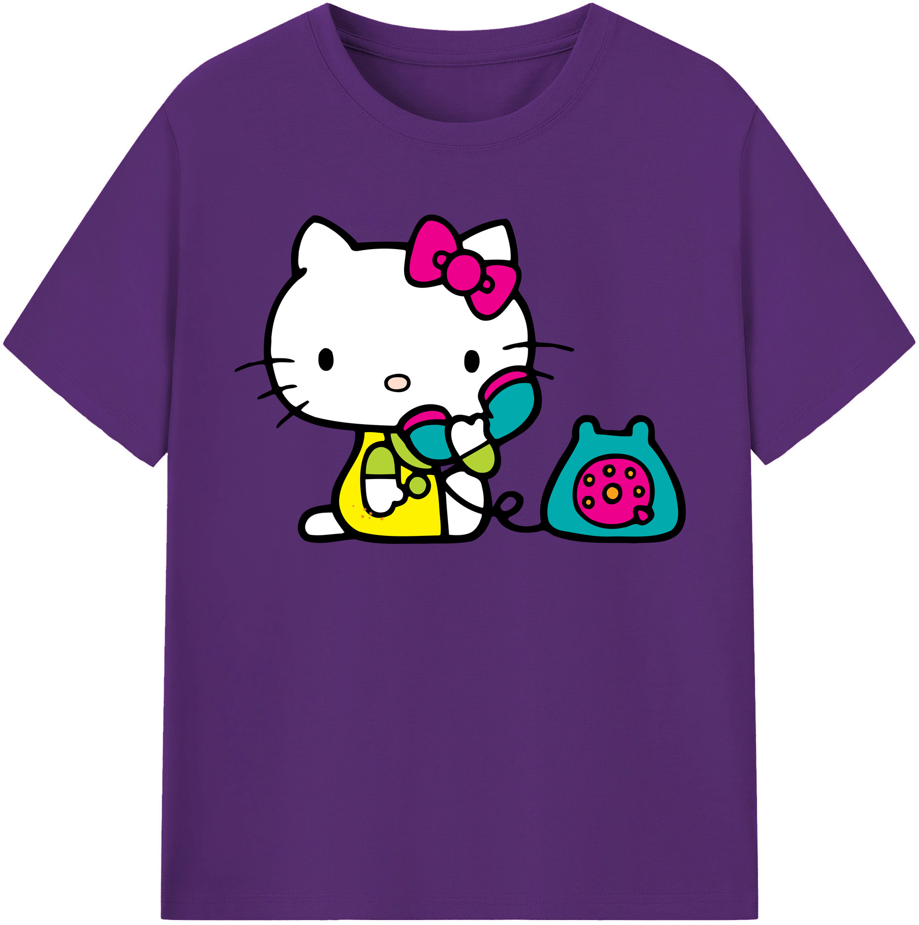 （画像用） Hello Kitty ハローキティ 綿100％半袖Tシャツ（フロントプリント）