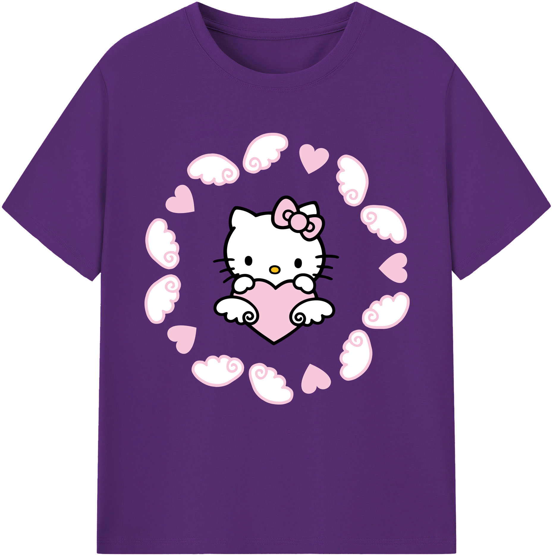 （画像用） Hello Kitty ハローキティ 綿100％半袖Tシャツ（フロントプリント）