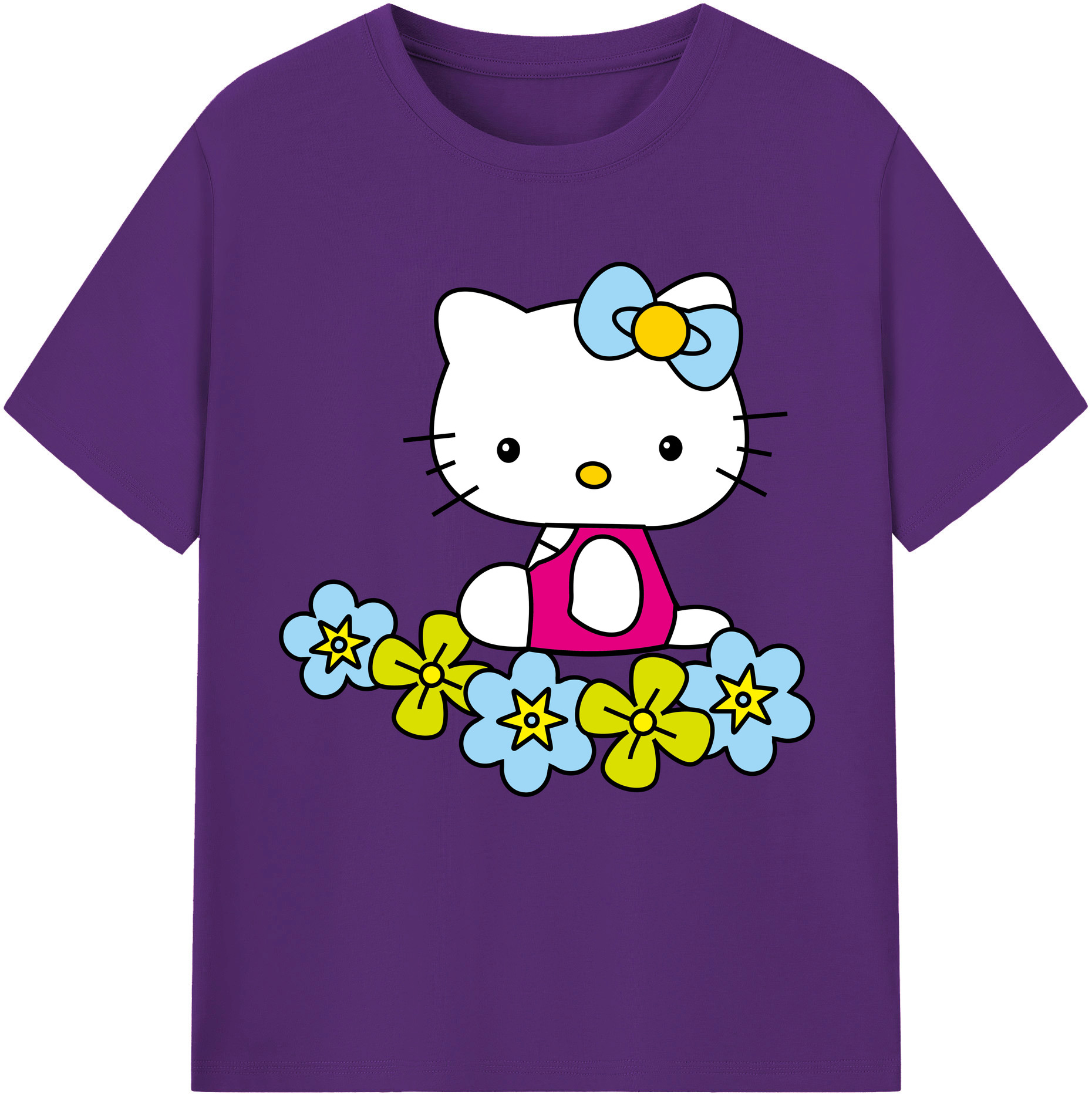 （画像用） Hello Kitty ハローキティ 綿100％半袖Tシャツ（フロントプリント）