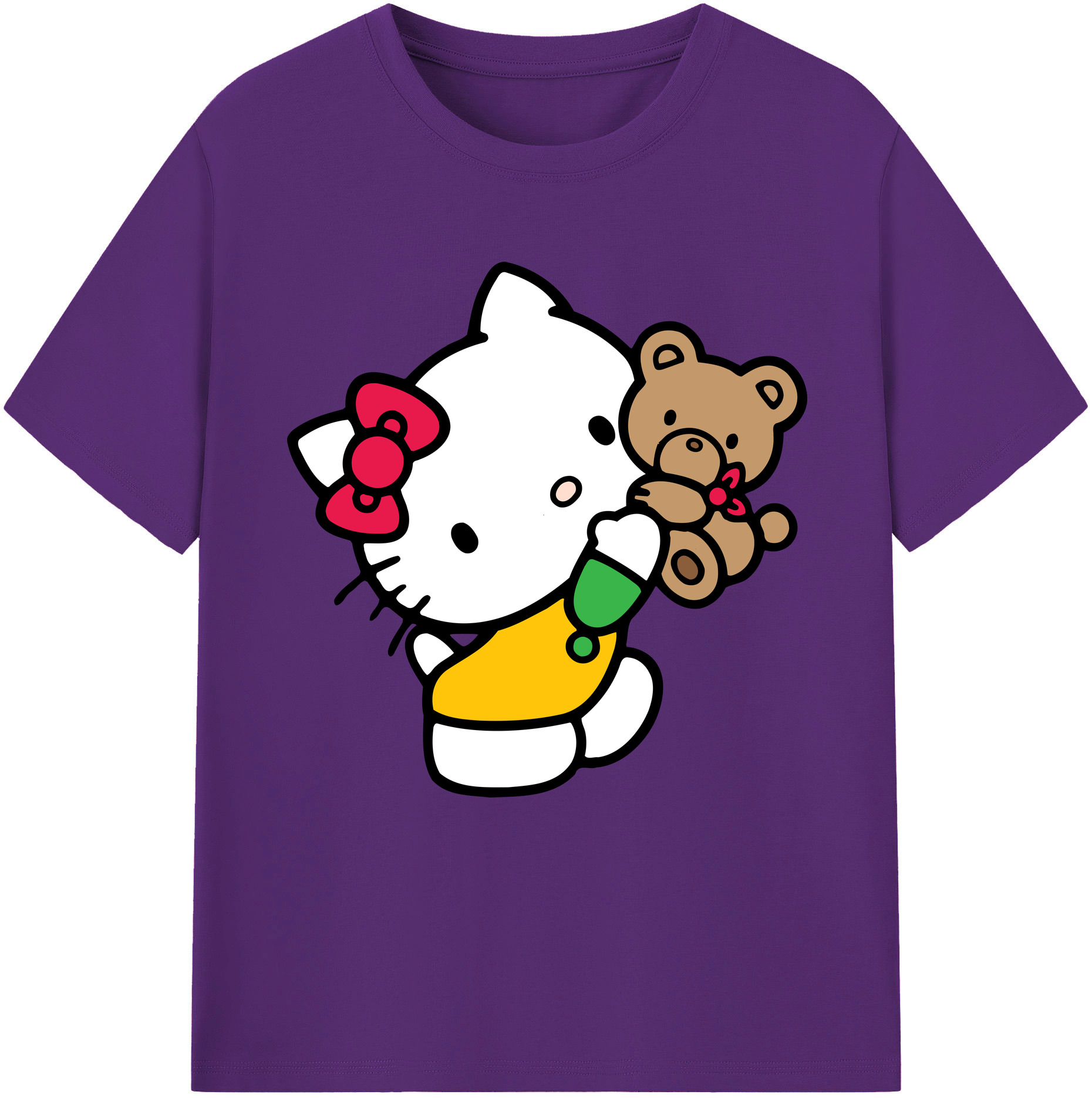 （画像用） Hello Kitty ハローキティ 綿100％半袖Tシャツ（フロントプリント）