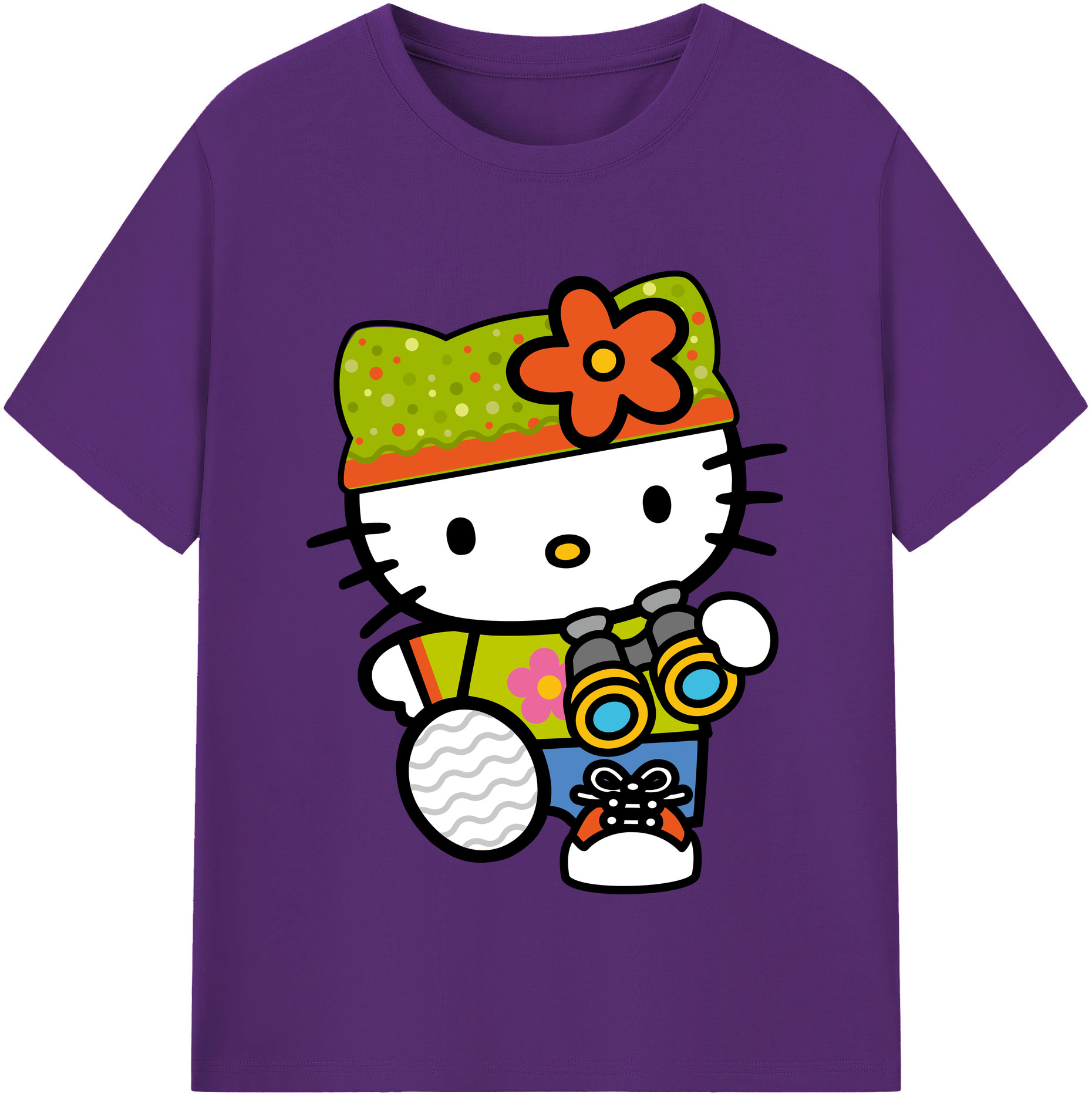 （画像用） Hello Kitty ハローキティ 綿100％半袖Tシャツ（フロントプリント）