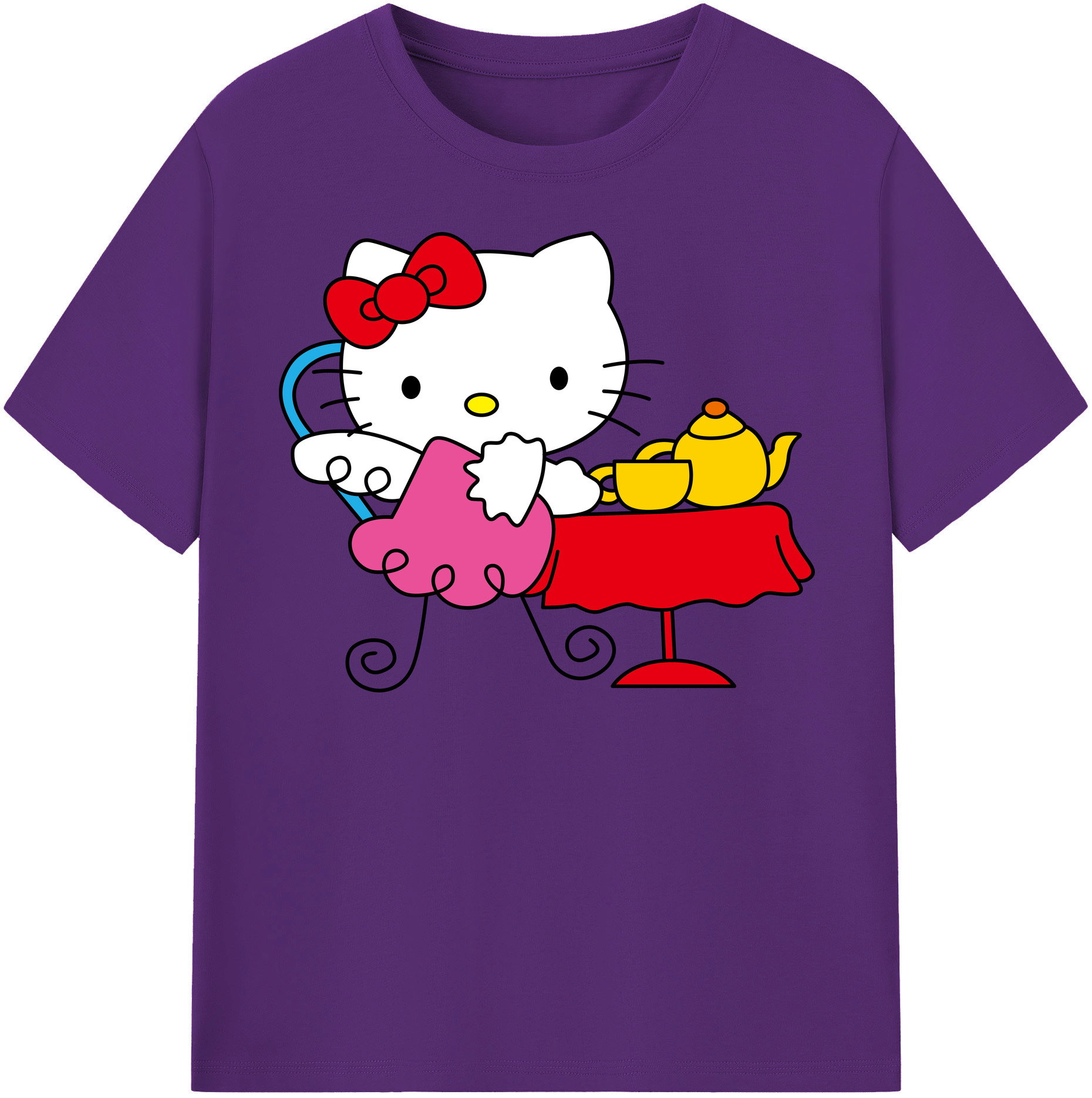 （画像用） Hello Kitty ハローキティ 綿100％半袖Tシャツ（フロントプリント）