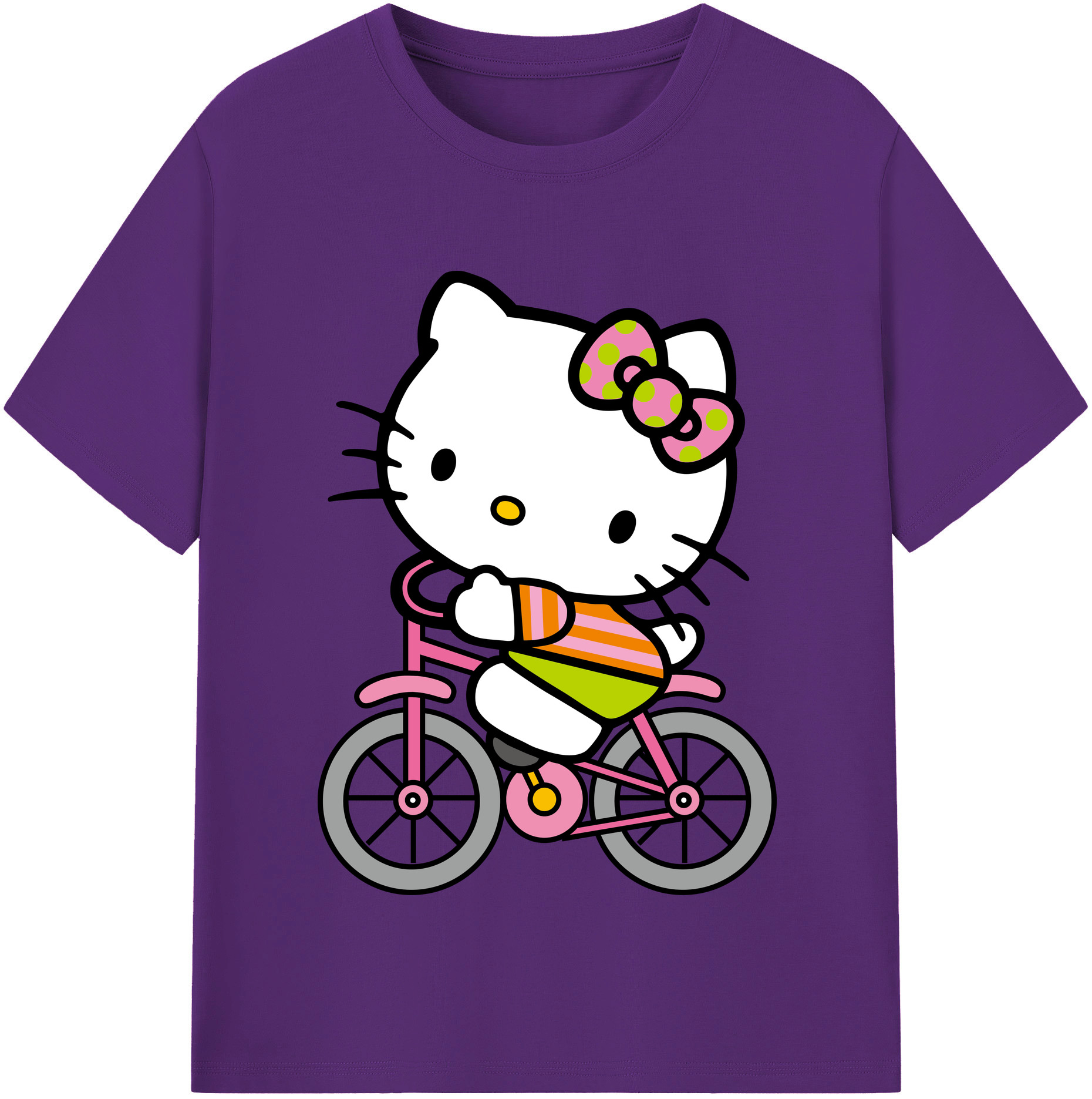 （画像用） Hello Kitty ハローキティ 綿100％半袖Tシャツ（フロントプリント）