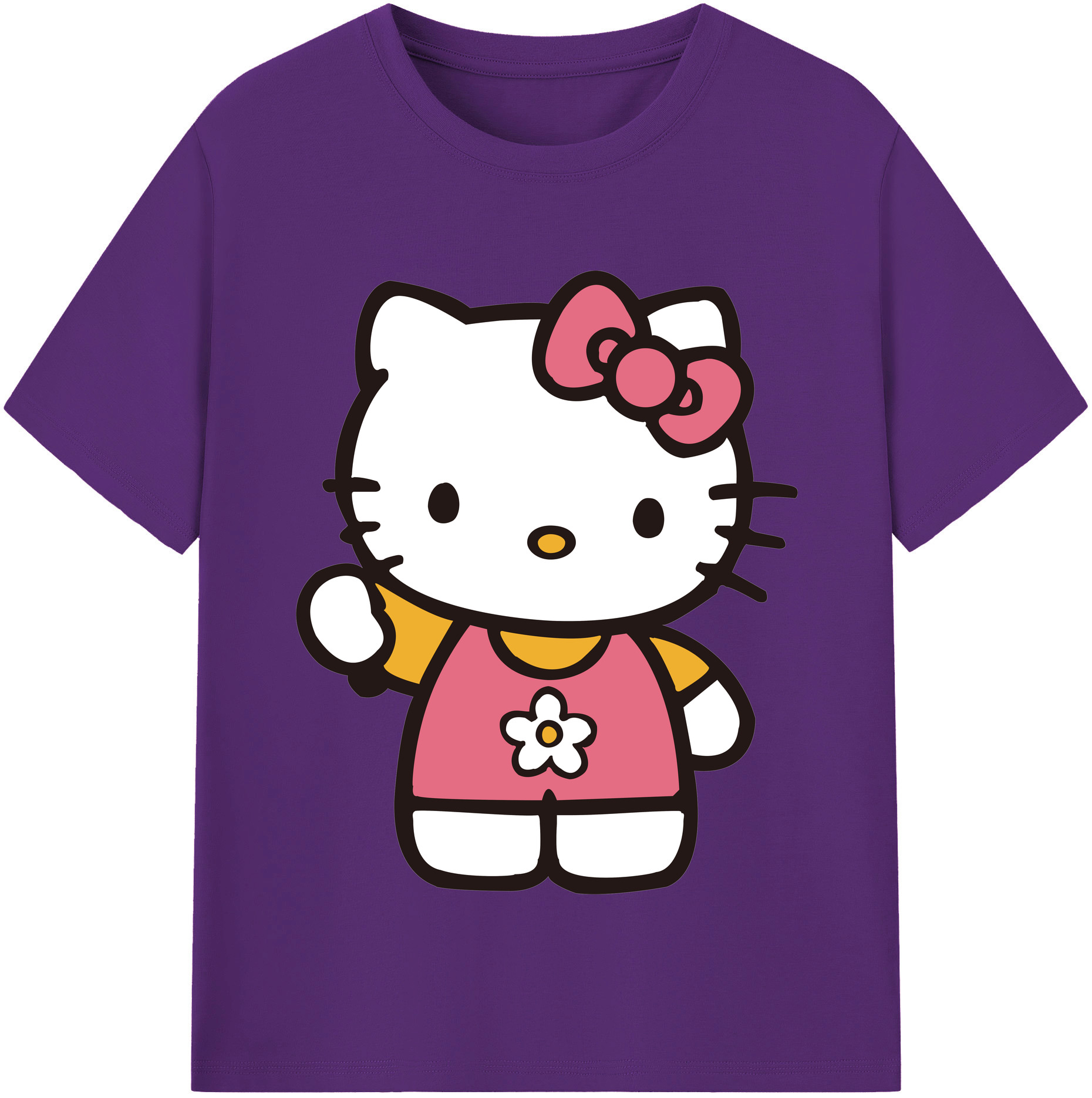 （画像用） Hello Kitty ハローキティ 綿100％半袖Tシャツ（フロントプリント）