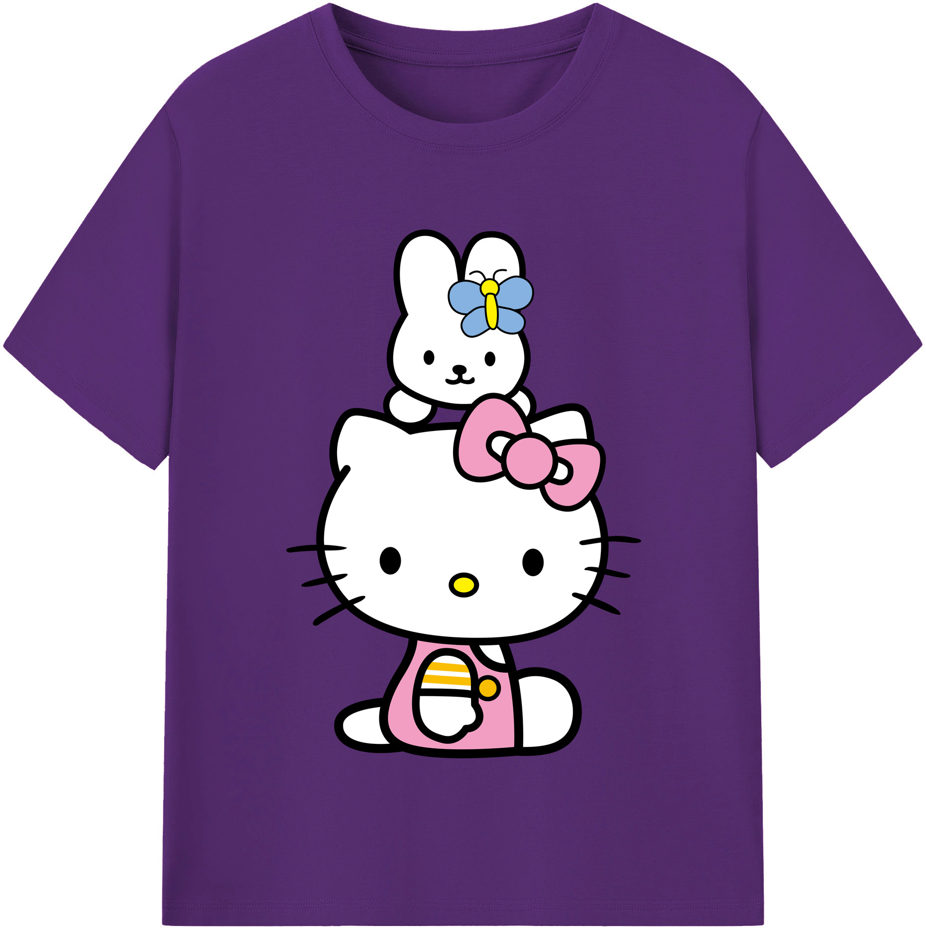 （画像用） Hello Kitty ハローキティ 綿100％半袖Tシャツ（フロントプリント）