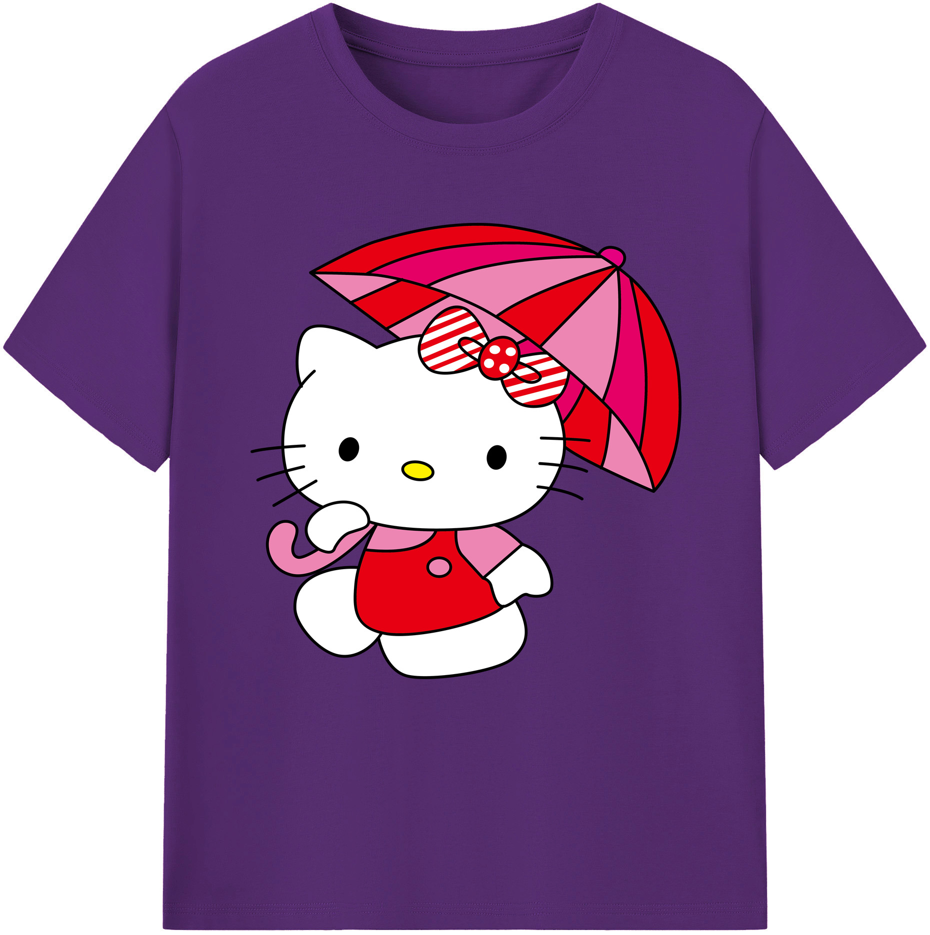 （画像用） Hello Kitty ハローキティ 綿100％半袖Tシャツ（フロントプリント）