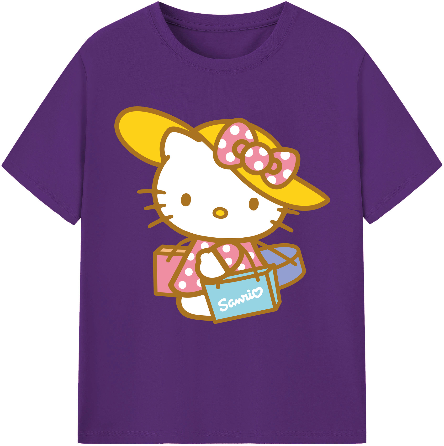 （画像用） Hello Kitty ハローキティ 綿100％半袖Tシャツ（フロントプリント）