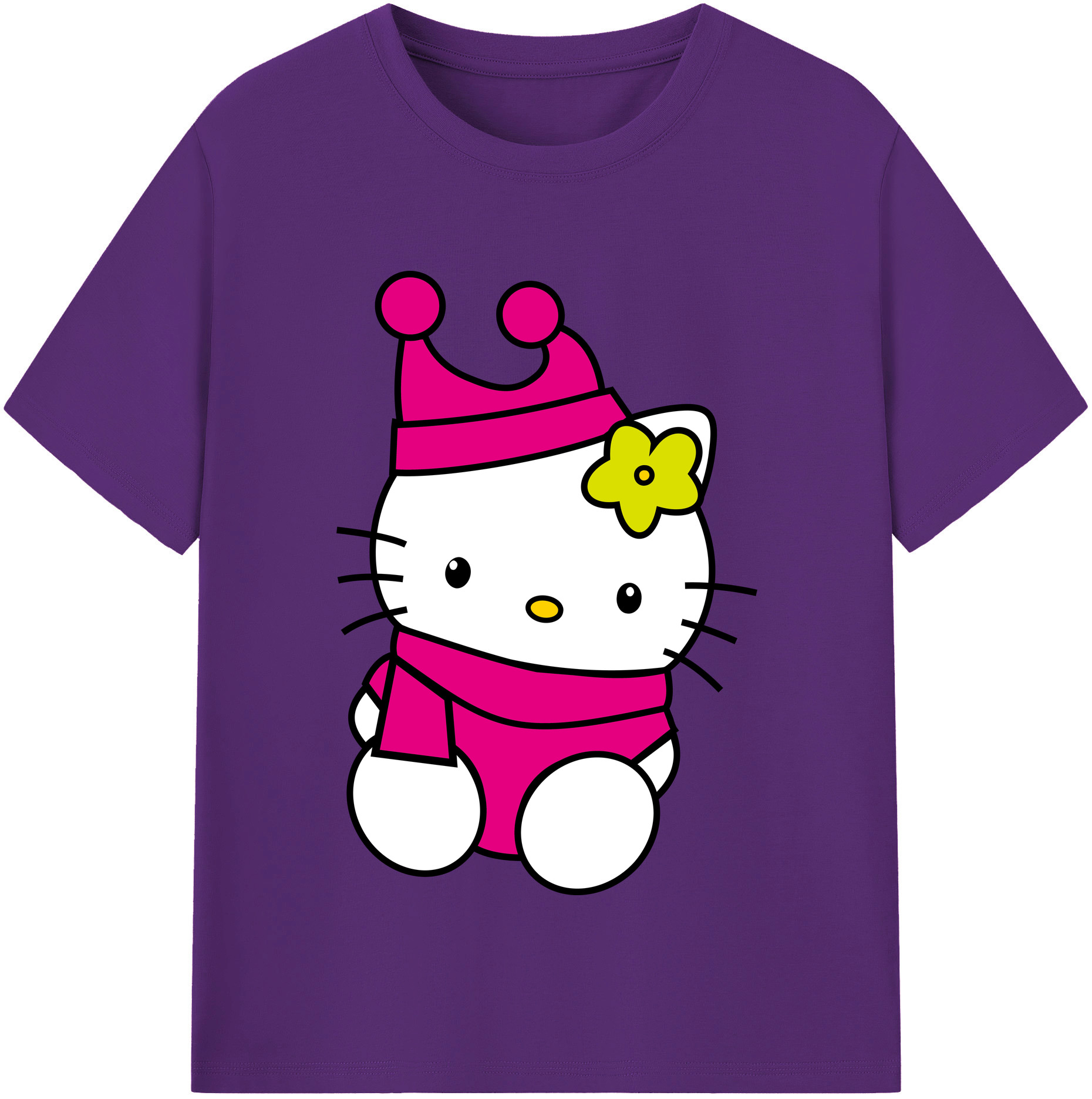 （画像用） Hello Kitty ハローキティ 綿100％半袖Tシャツ（フロントプリント）