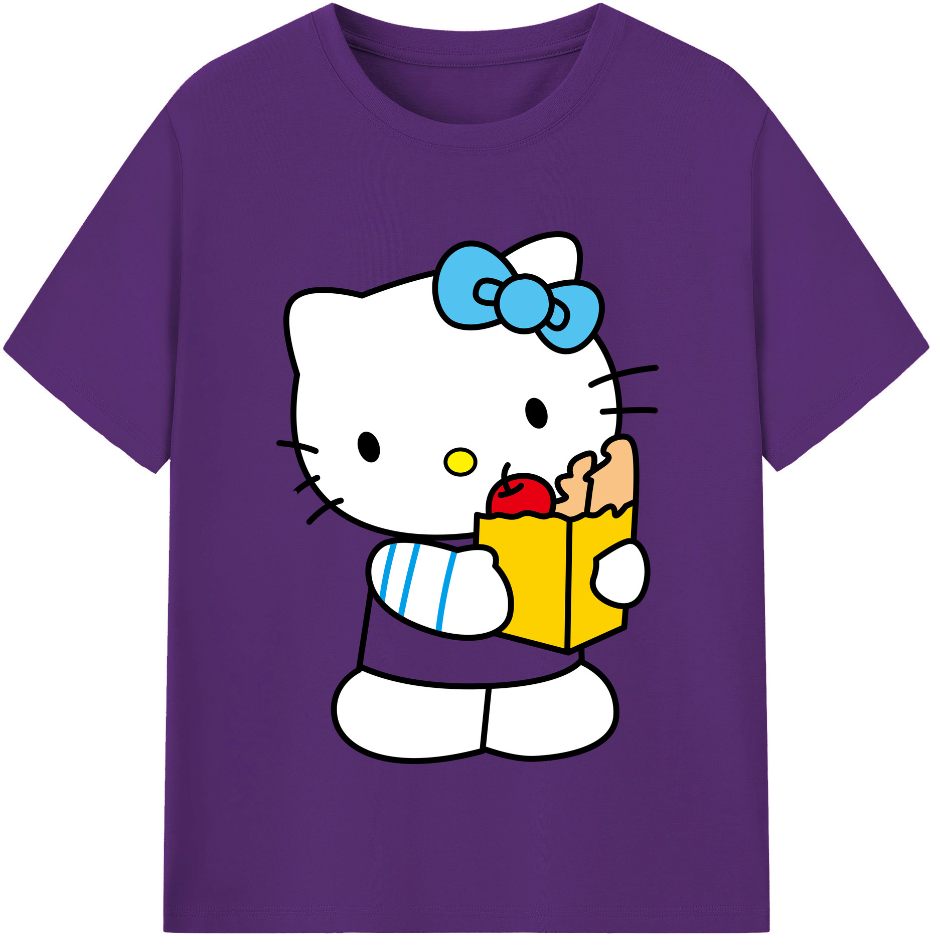 （画像用） Hello Kitty ハローキティ 綿100％半袖Tシャツ（フロントプリント）