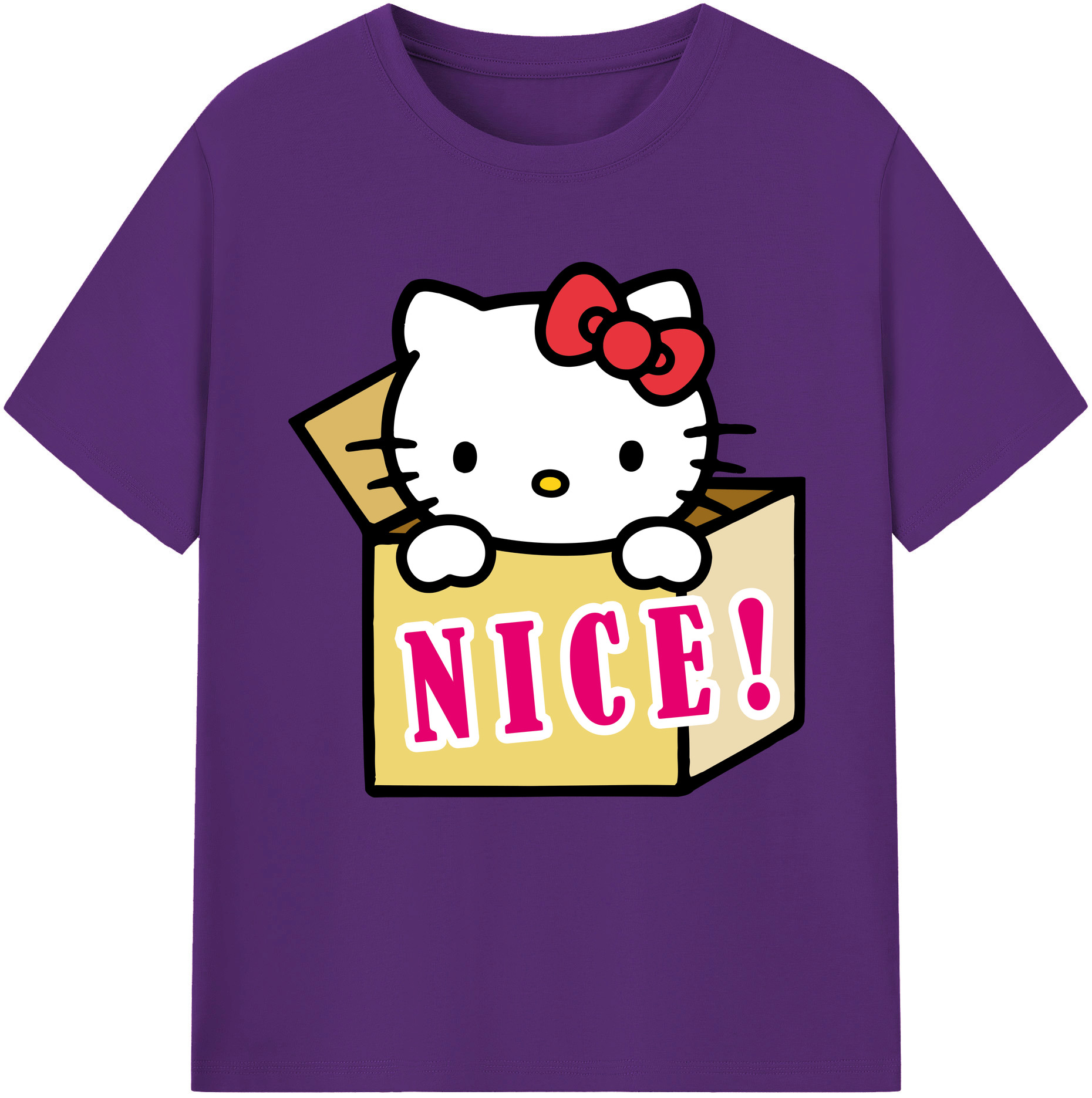 （画像用） Hello Kitty ハローキティ 綿100％半袖Tシャツ（フロントプリント）