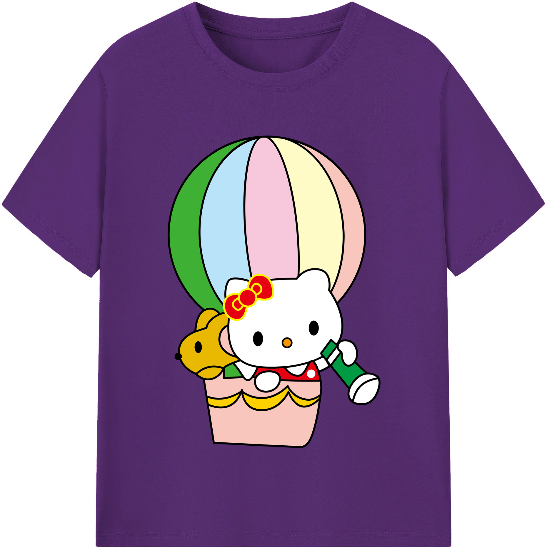 （画像用） Hello Kitty ハローキティ 綿100％半袖Tシャツ（フロントプリント）