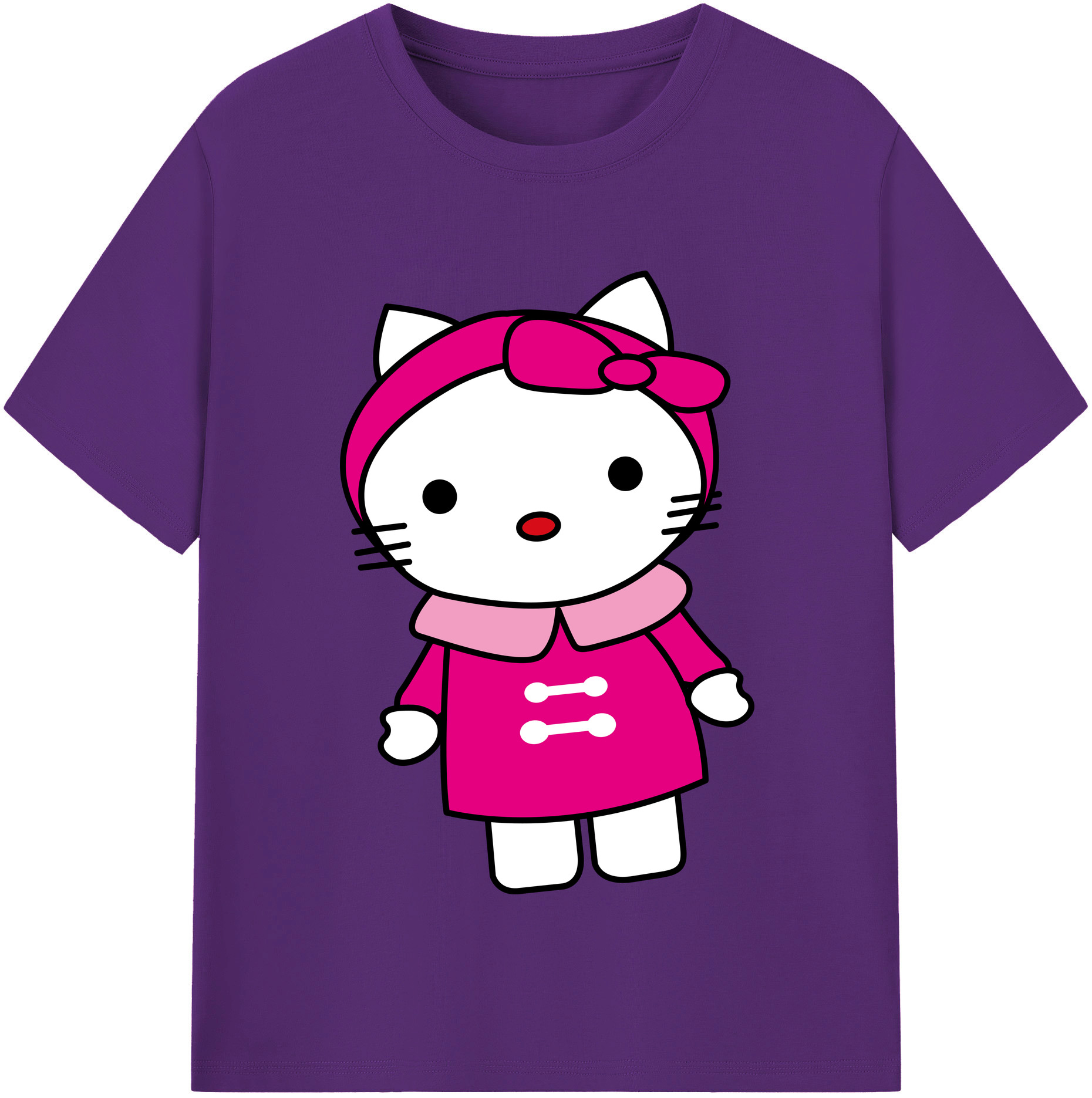 （画像用） Hello Kitty ハローキティ 綿100％半袖Tシャツ（フロントプリント）