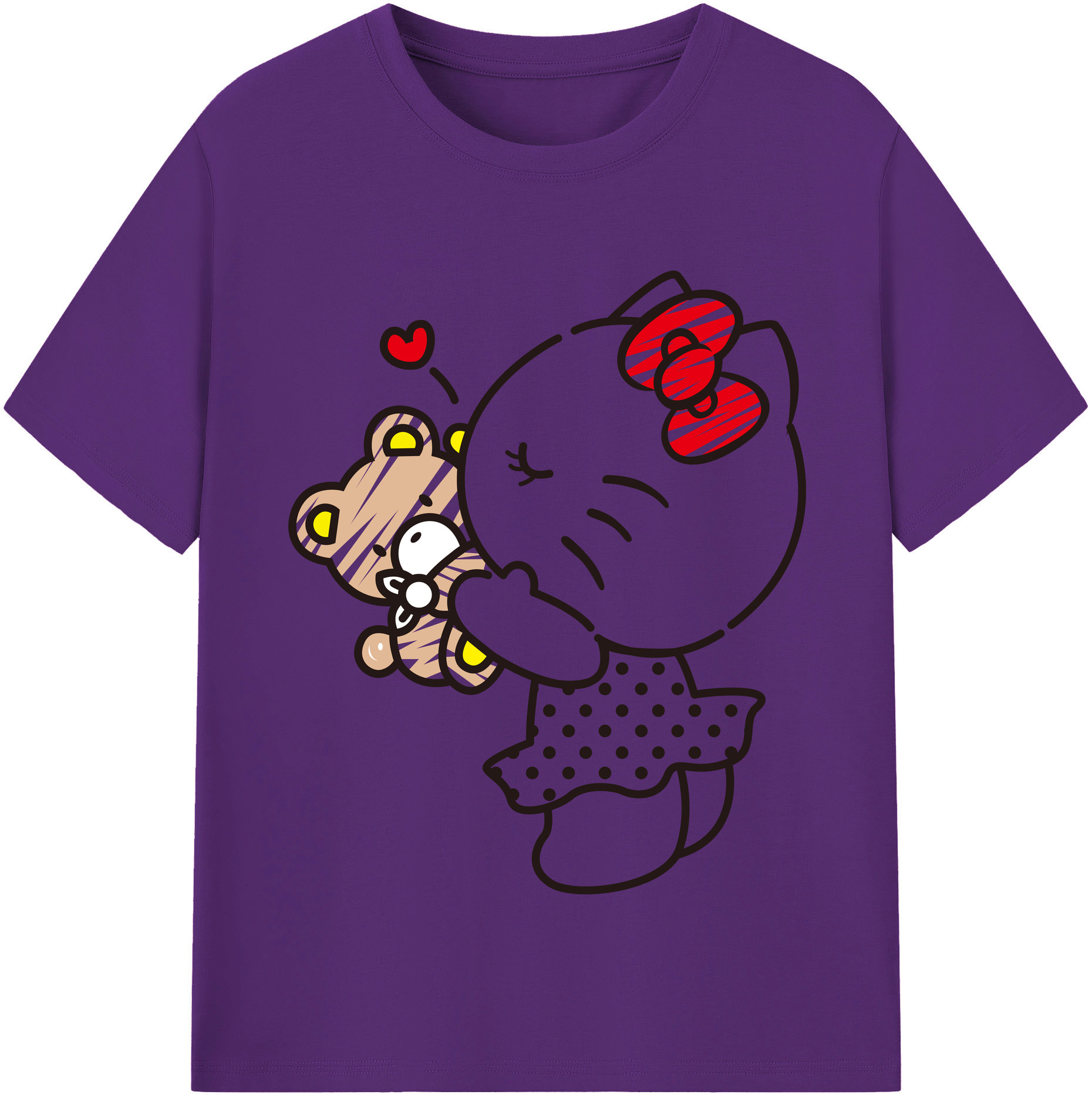 （画像用） Hello Kitty ハローキティ 綿100％半袖Tシャツ（フロントプリント）