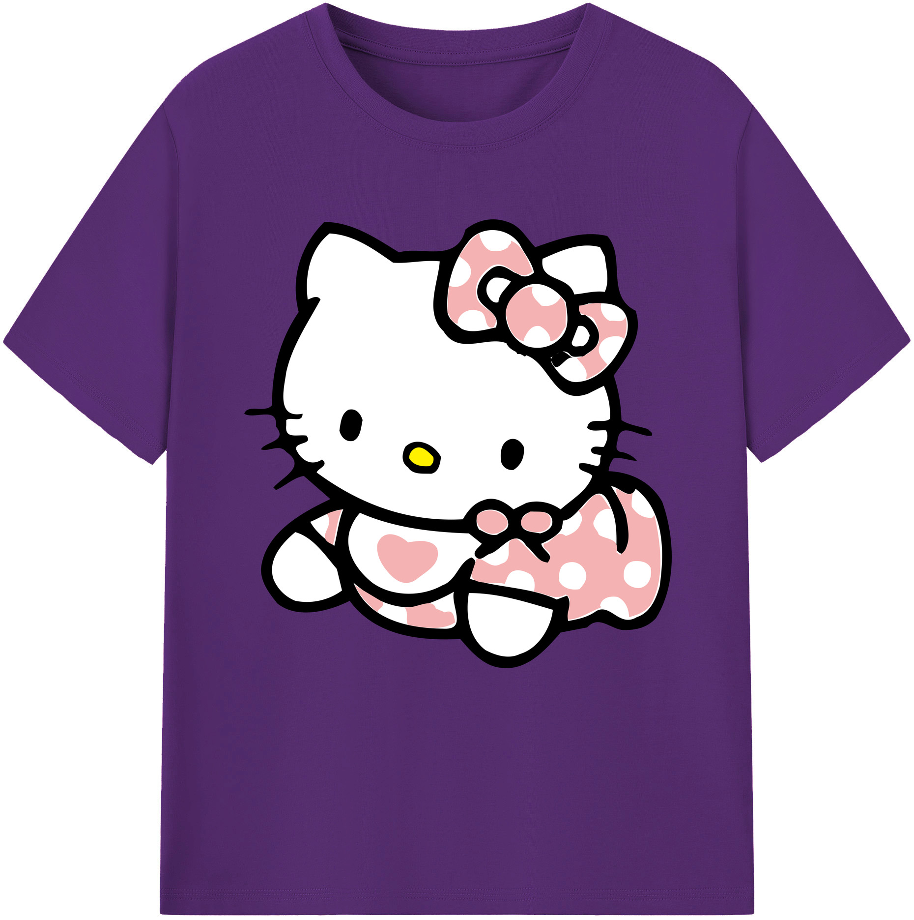 （画像用） Hello Kitty ハローキティ 綿100％半袖Tシャツ（フロントプリント）