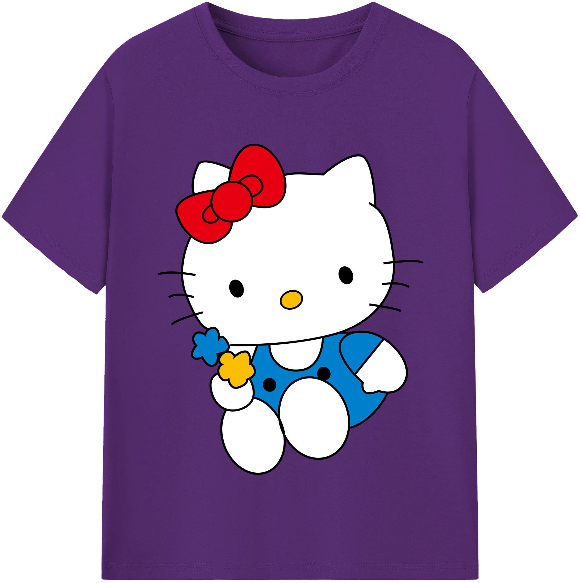 （画像用） Hello Kitty ハローキティ 綿100％半袖Tシャツ（フロントプリント）