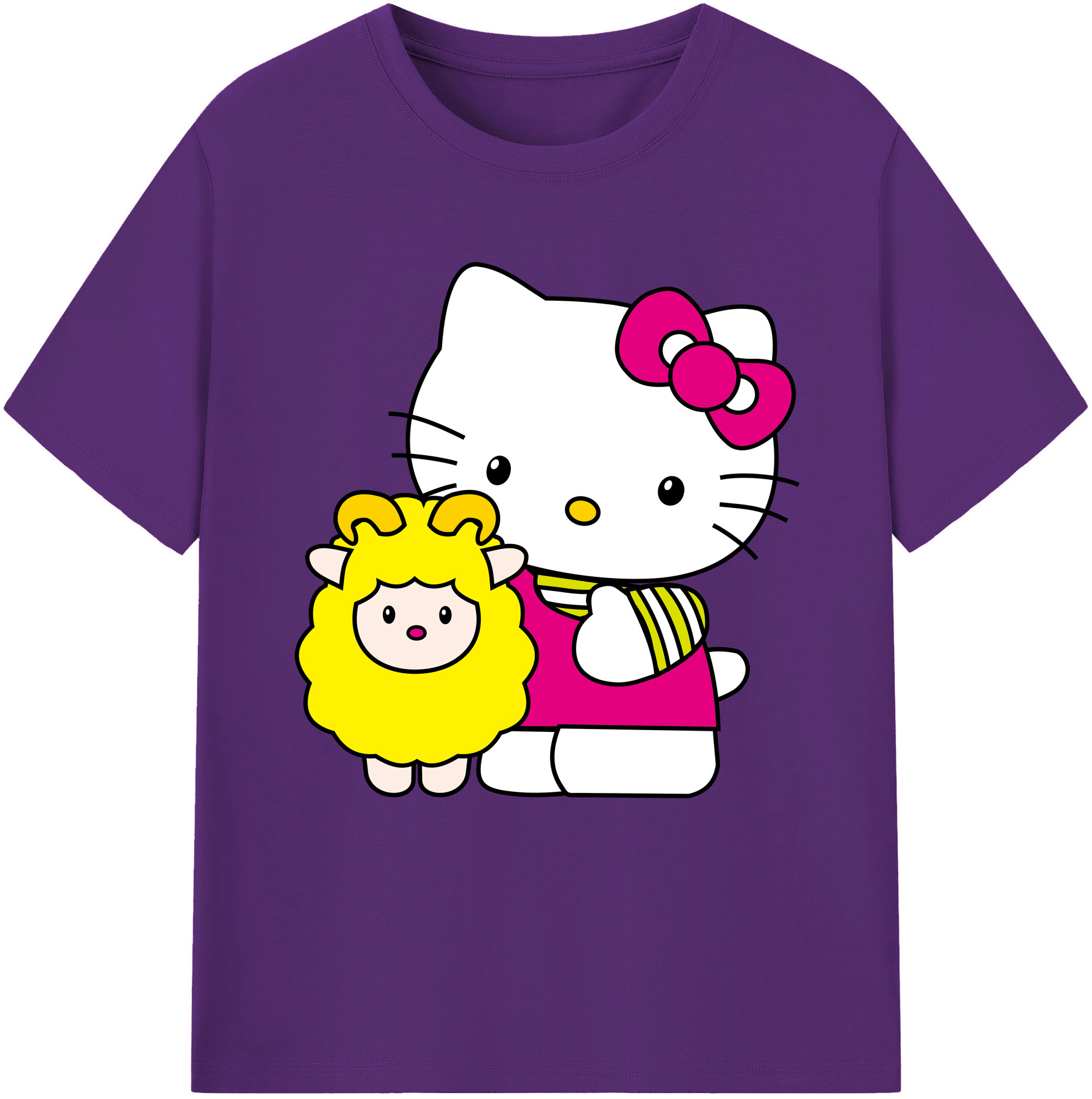 （画像用） Hello Kitty ハローキティ 綿100％半袖Tシャツ（フロントプリント）