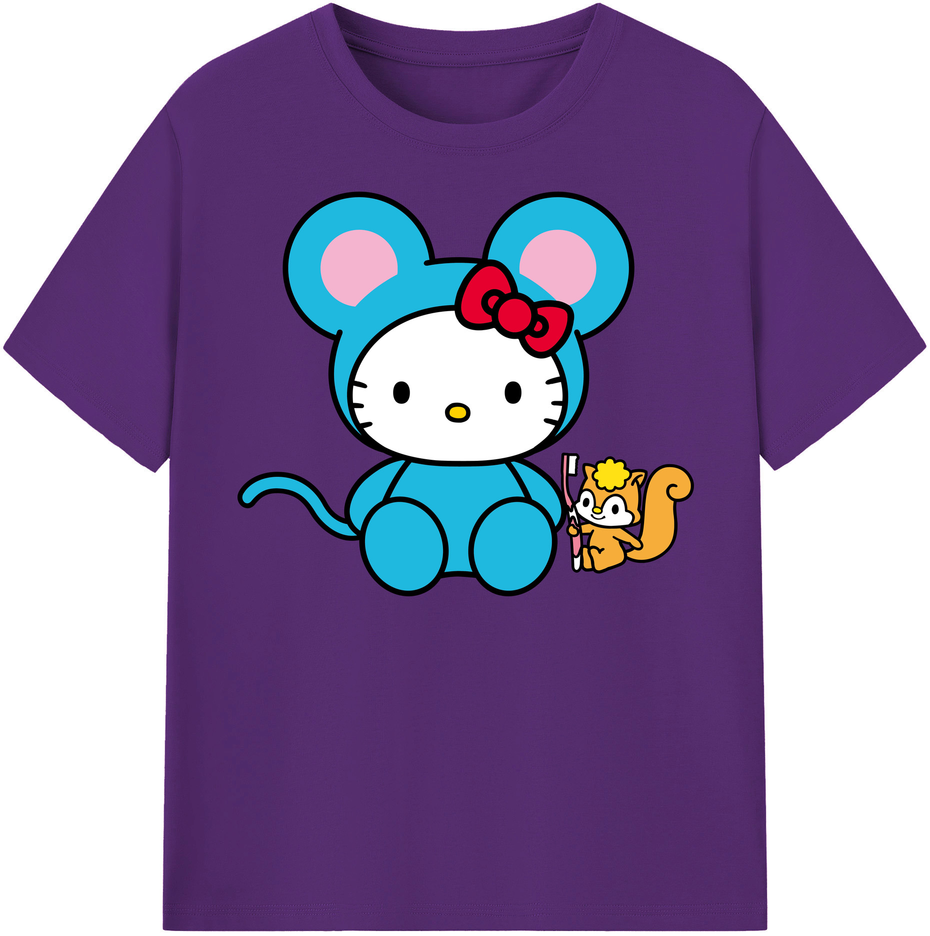 （画像用） Hello Kitty ハローキティ 綿100％半袖Tシャツ（フロントプリント）