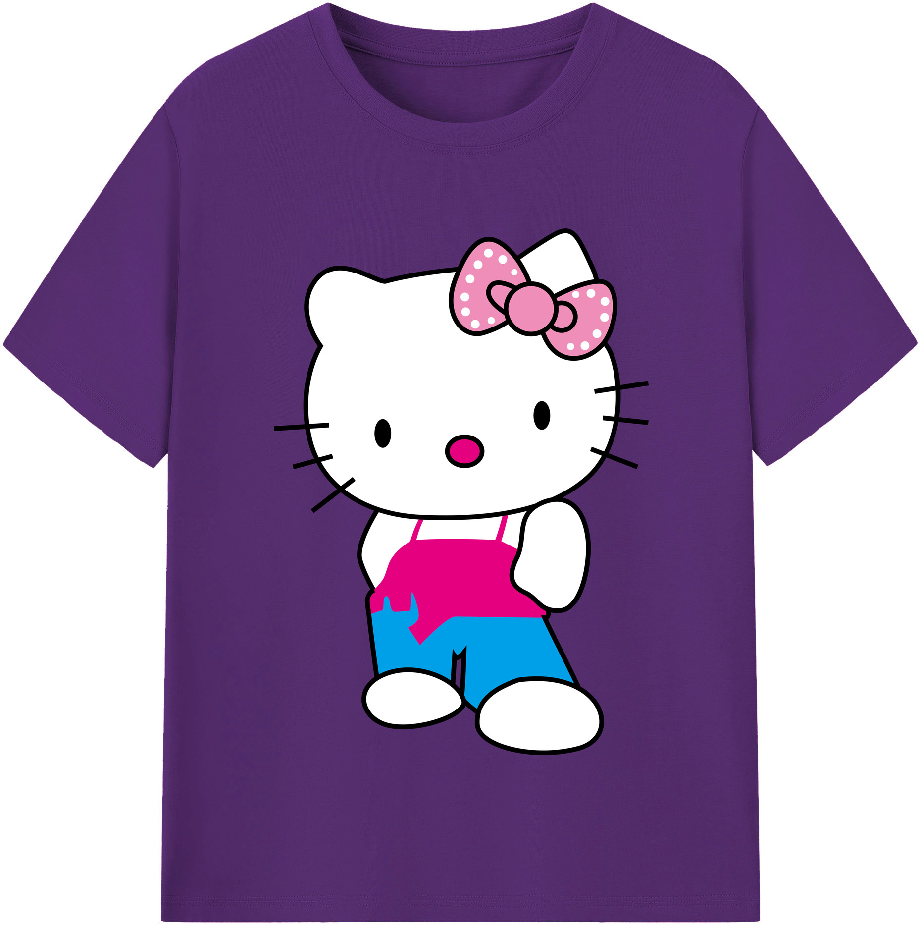（画像用） Hello Kitty ハローキティ 綿100％半袖Tシャツ（フロントプリント）