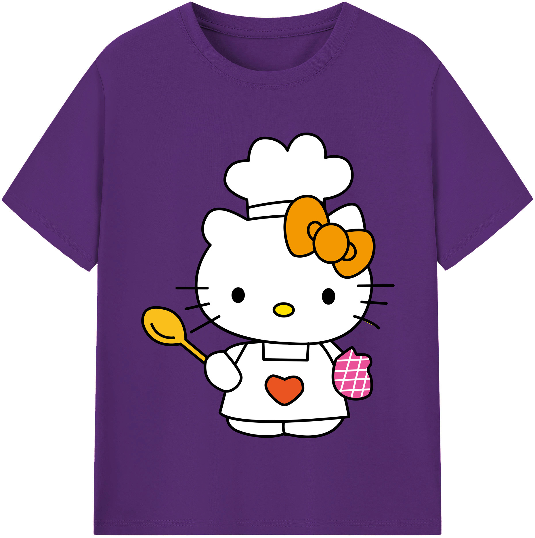 （画像用） Hello Kitty ハローキティ 綿100％半袖Tシャツ（フロントプリント）