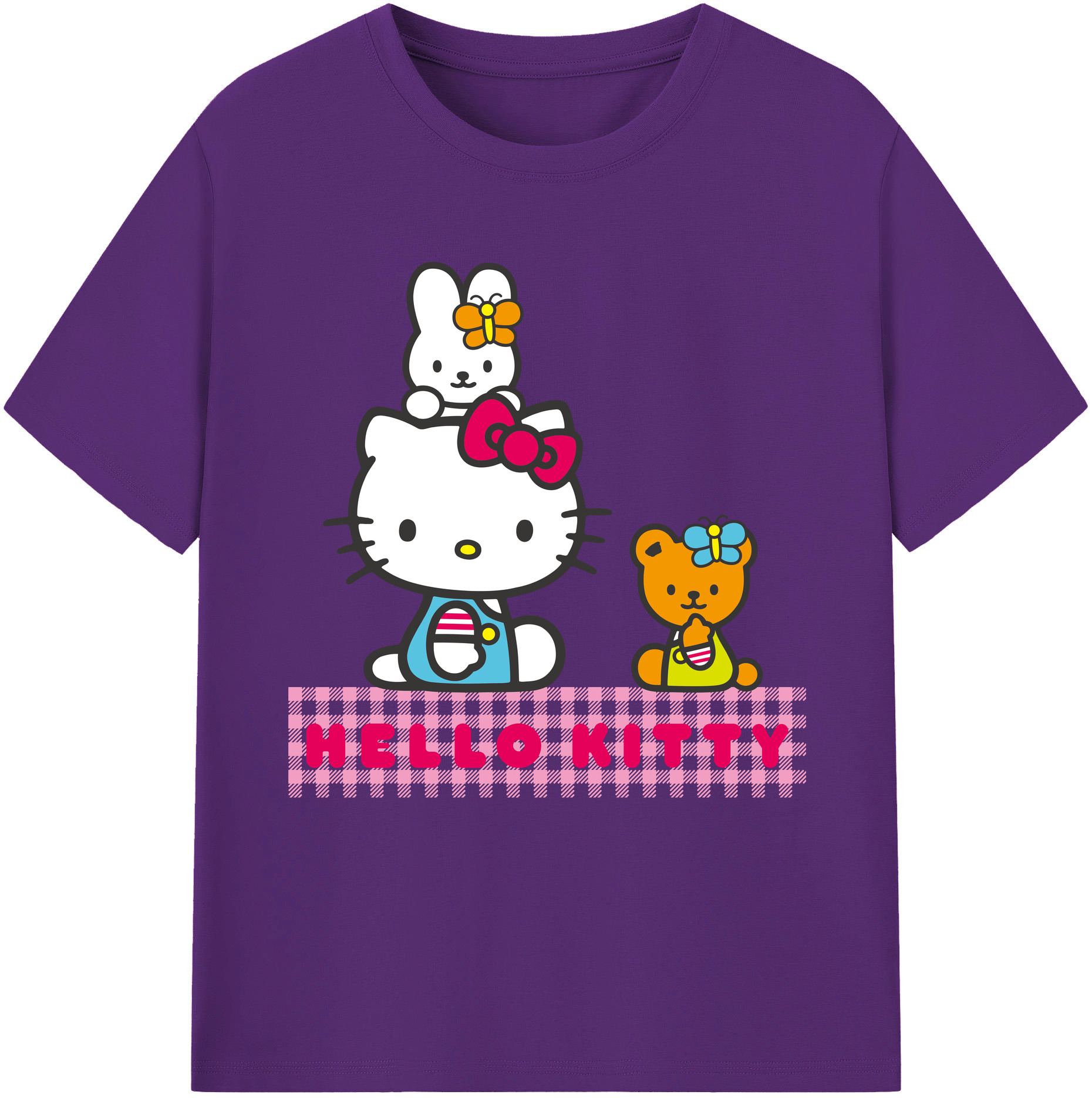 （画像用） Hello Kitty ハローキティ 綿100％半袖Tシャツ（フロントプリント）