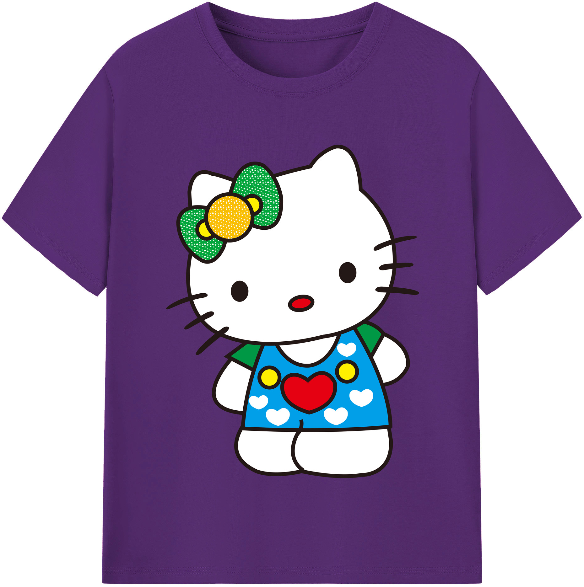 （画像用） Hello Kitty ハローキティ 綿100％半袖Tシャツ（フロントプリント）