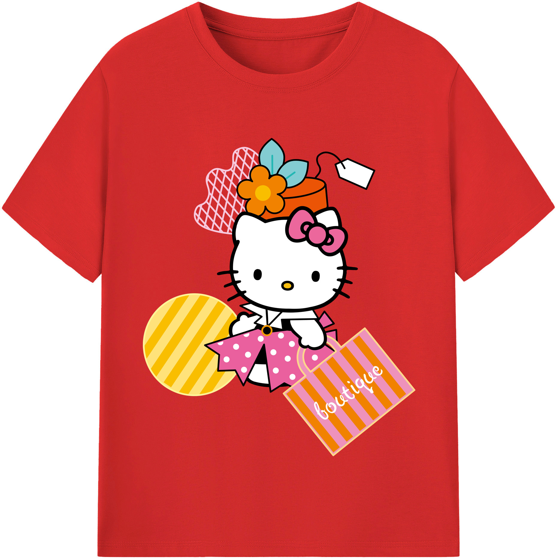 （画像用） Hello Kitty ハローキティ 綿100％半袖Tシャツ（フロントプリント）