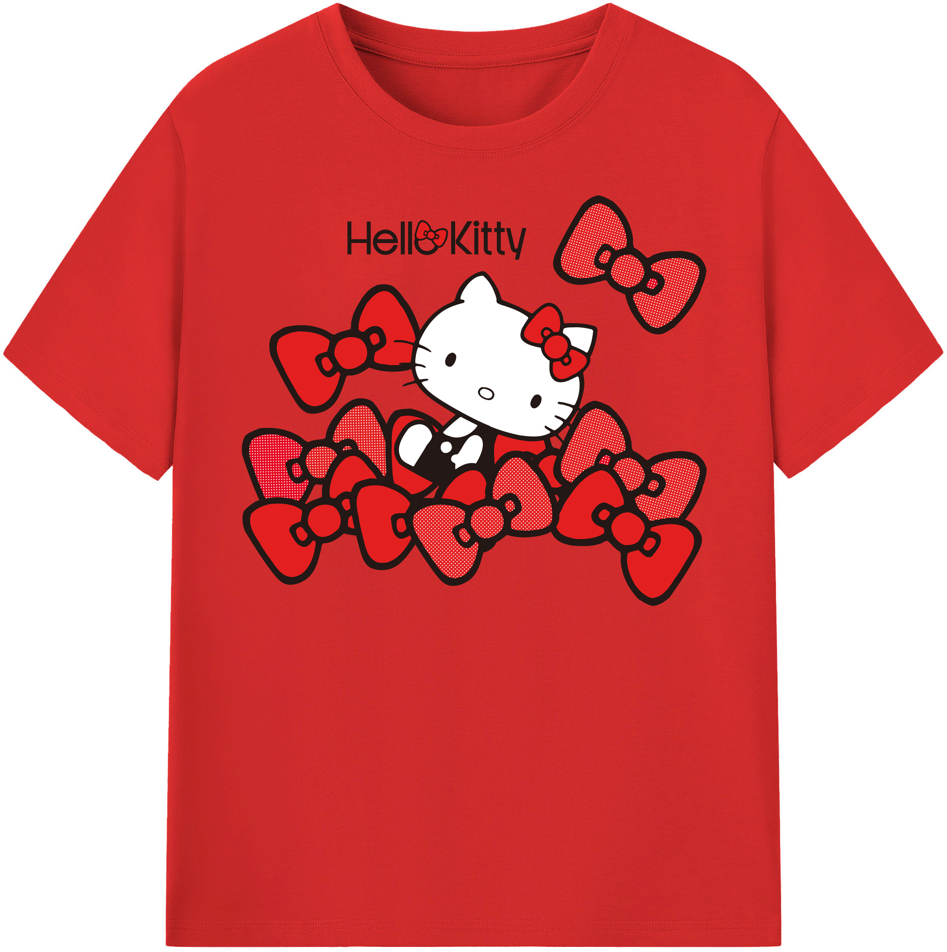 （画像用） Hello Kitty ハローキティ 綿100％半袖Tシャツ（フロントプリント）