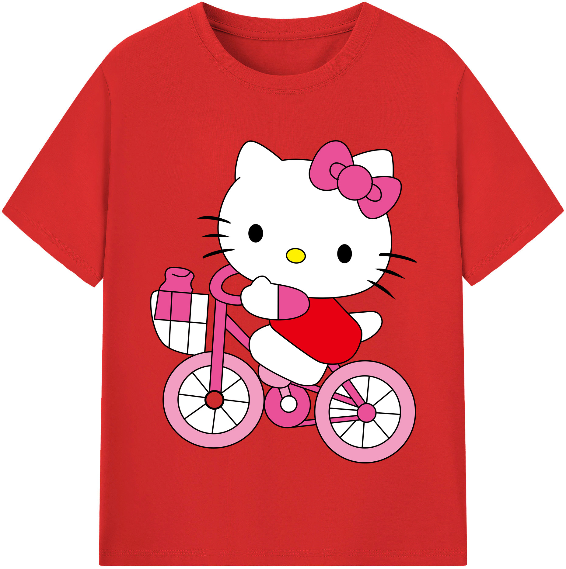 （画像用） Hello Kitty ハローキティ 綿100％半袖Tシャツ（フロントプリント）